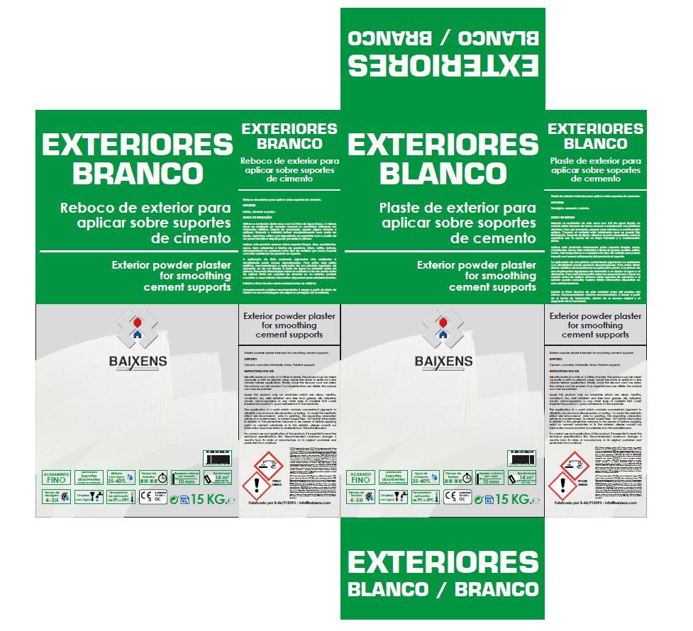 PLASTE EN POLVO CAPA GRUESA RENOVACION Y ACABADO EXTERIORES 3H 15KG - 2