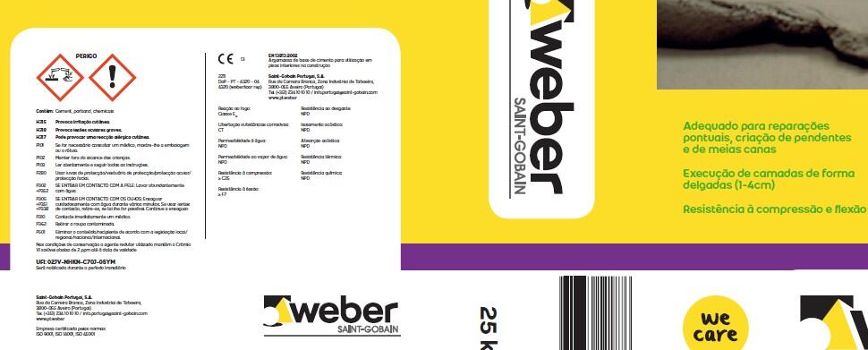 Argamassa de reparação de pavimento WEBERFLOOR REP - 2