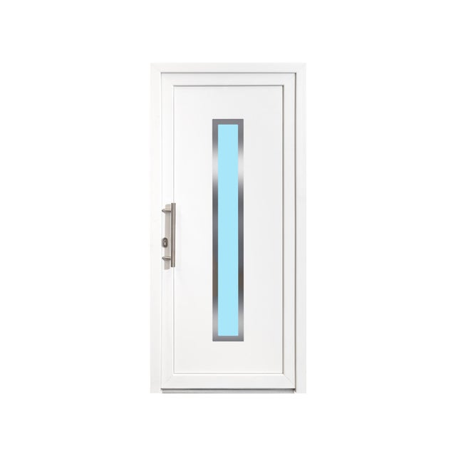 PUERTA DE ENTRADA PVC BLANCA 98X208CM  DERECHA