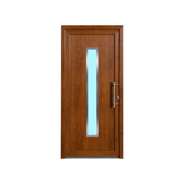 PUERTA DE ENTRADA PVC ROBLE 208X98CM IZQUIERDA