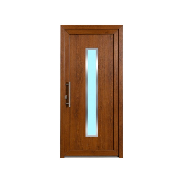 PUERTA DE ENTRADA PVC ROBLE 208X98CM DERECHA