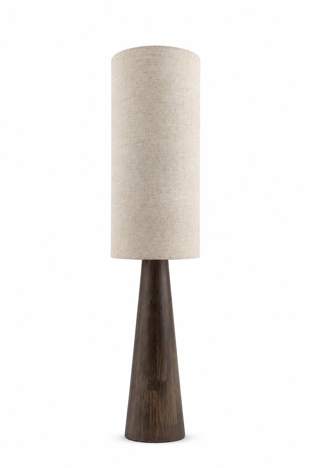 Lampadaire Louc, bois, marron,  H.140 cm, E27