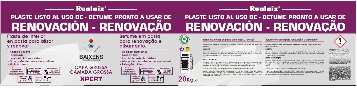 MASILLA EN PASTA CAPA GRUESA RENOVACIÓN Y CUBREGOTA 20KG - 2