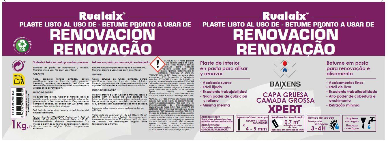 MASILLA EN PASTA CAPA GRUESA  RENOVACIÓN Y CUBREGOTA 1KG - 2