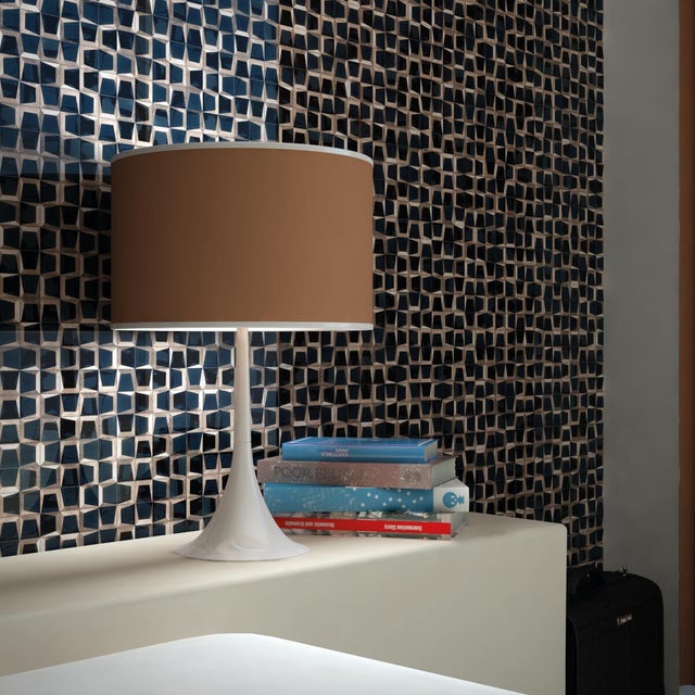 Piastrella Mosaico in vetro Parentesi nero lucido L 30 x L 30cm x Sp. 8 mm, 11 pezzi