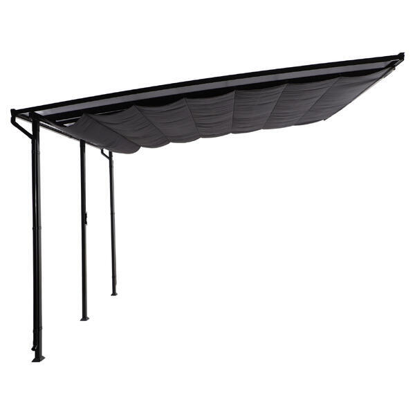 Pérgola de aluminio adosada con toldo NATERIAL de 400 x 350 cm gris - 10