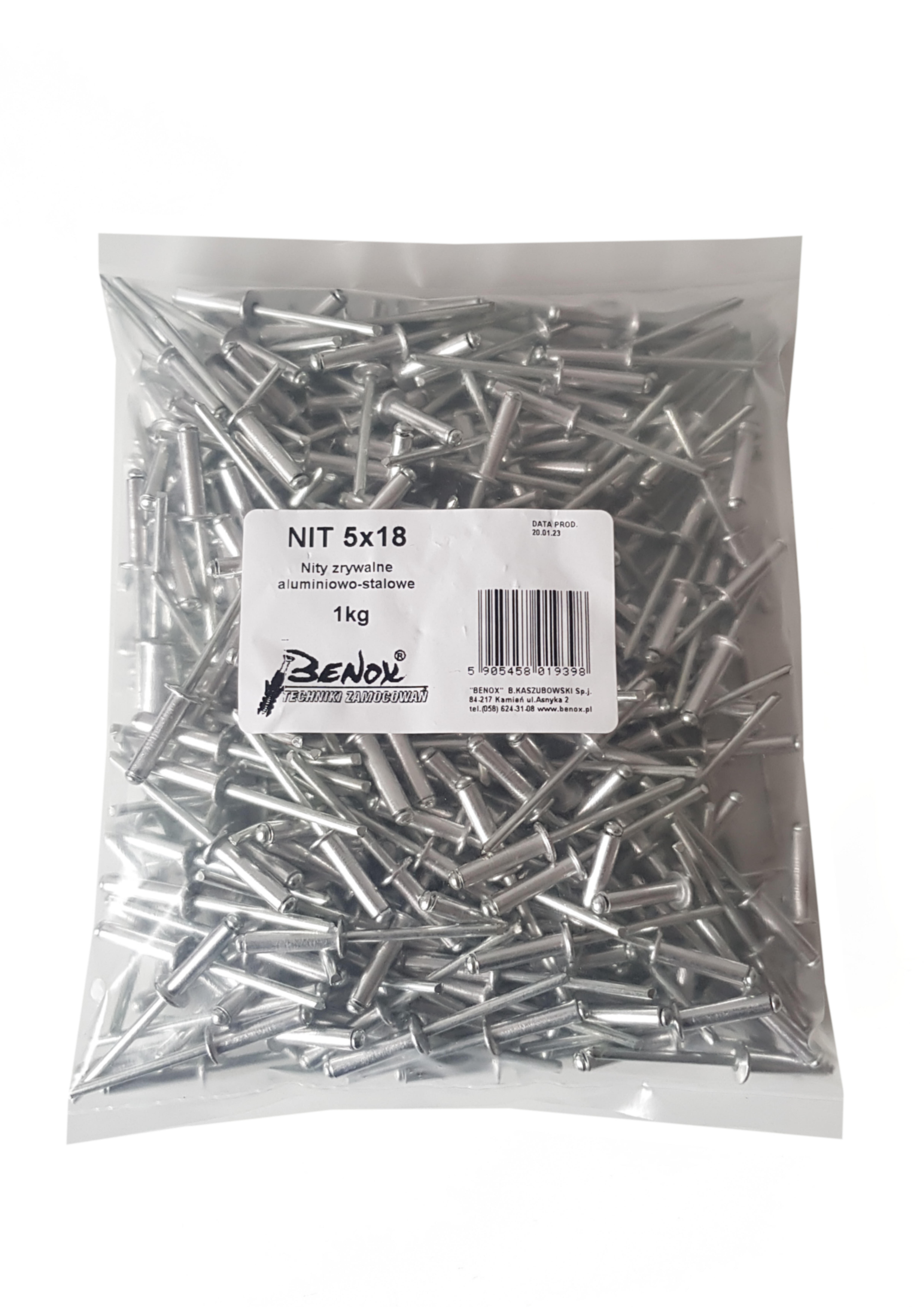 Nity zrywalne aluminiowe 5x18 mm (5 kg.) - 2