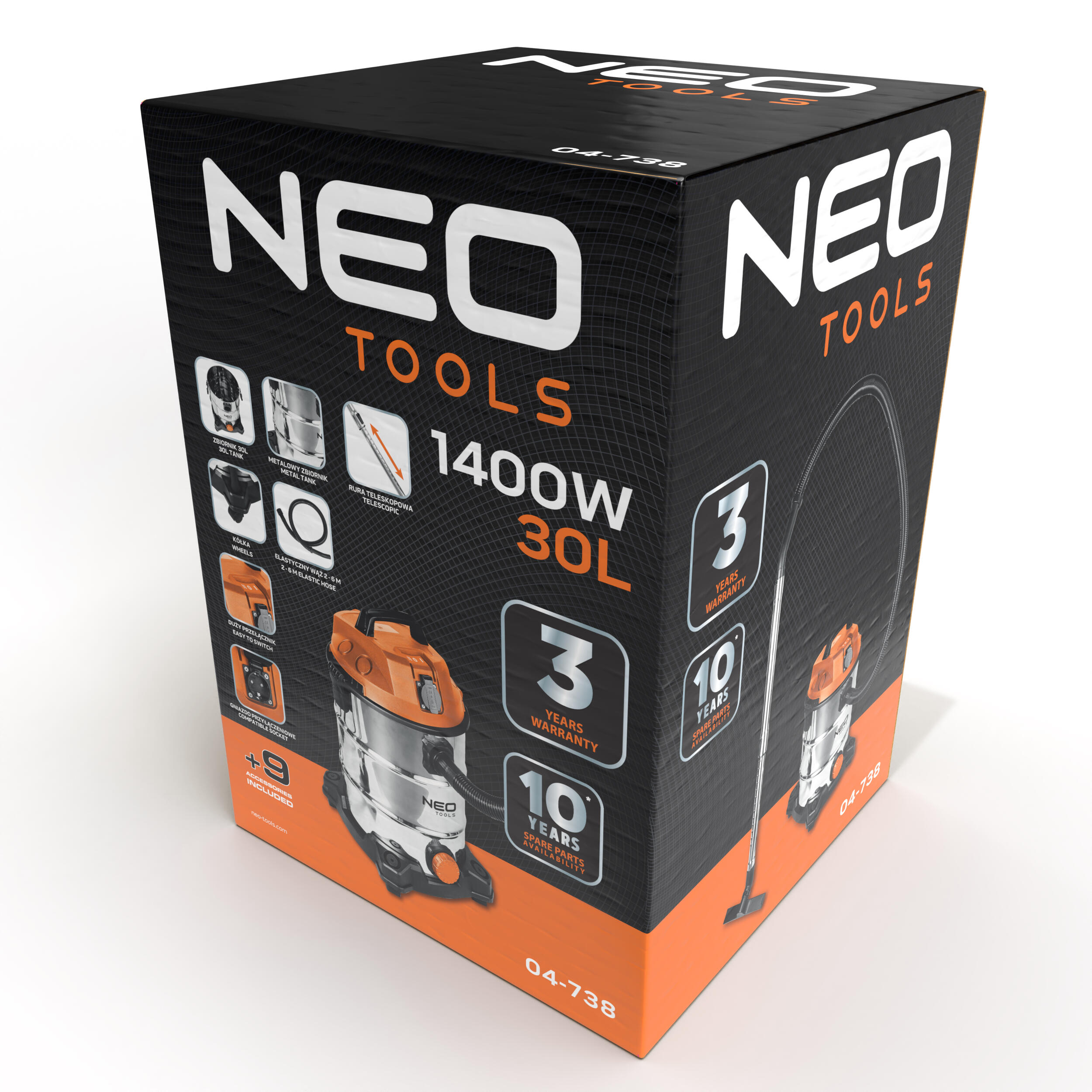 Odkurzacz warsztatowy 1400W 04-738 NEO - 3
