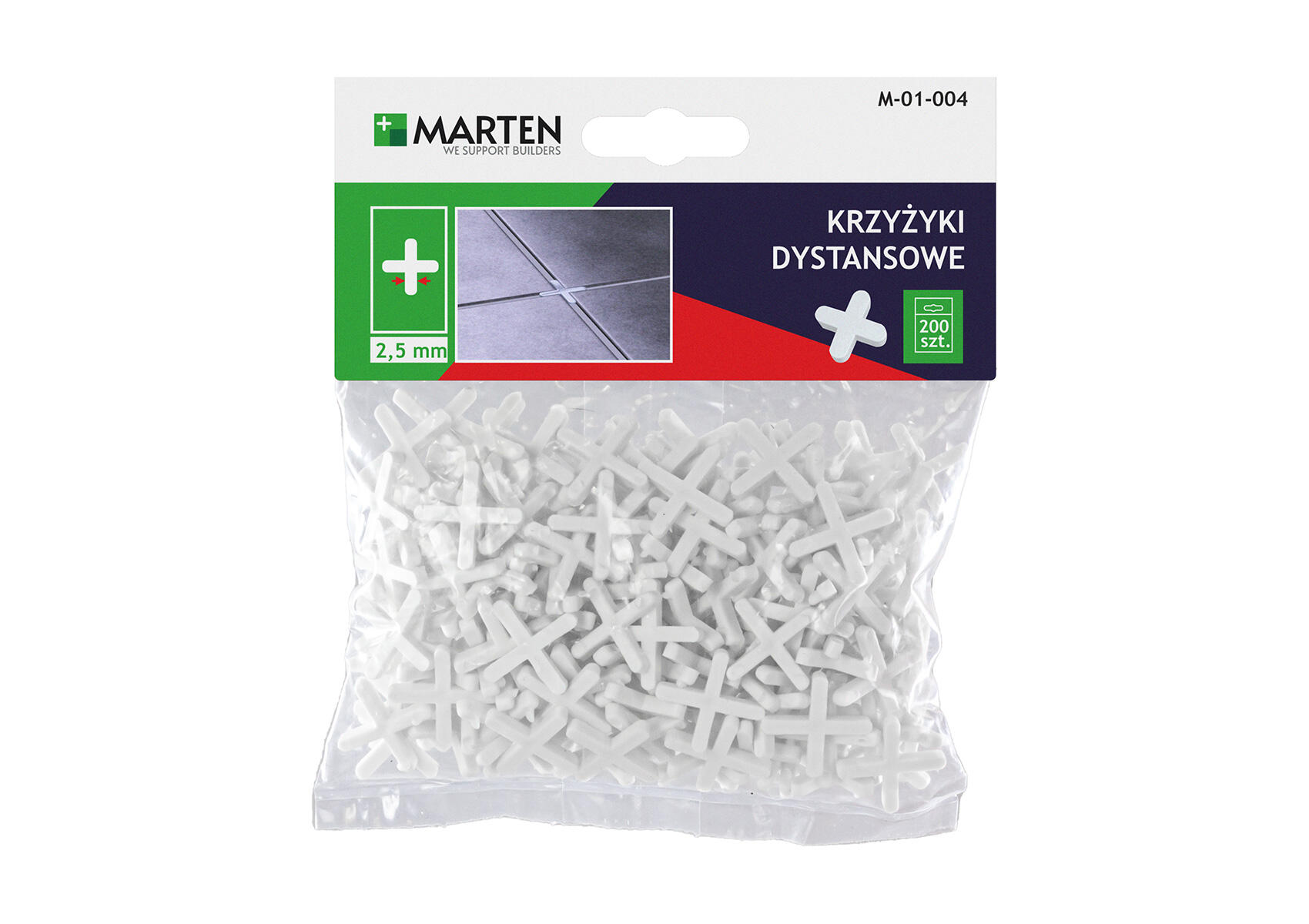 Krzyżyki do glazury 2.5 mm opak. 200 szt. - 2