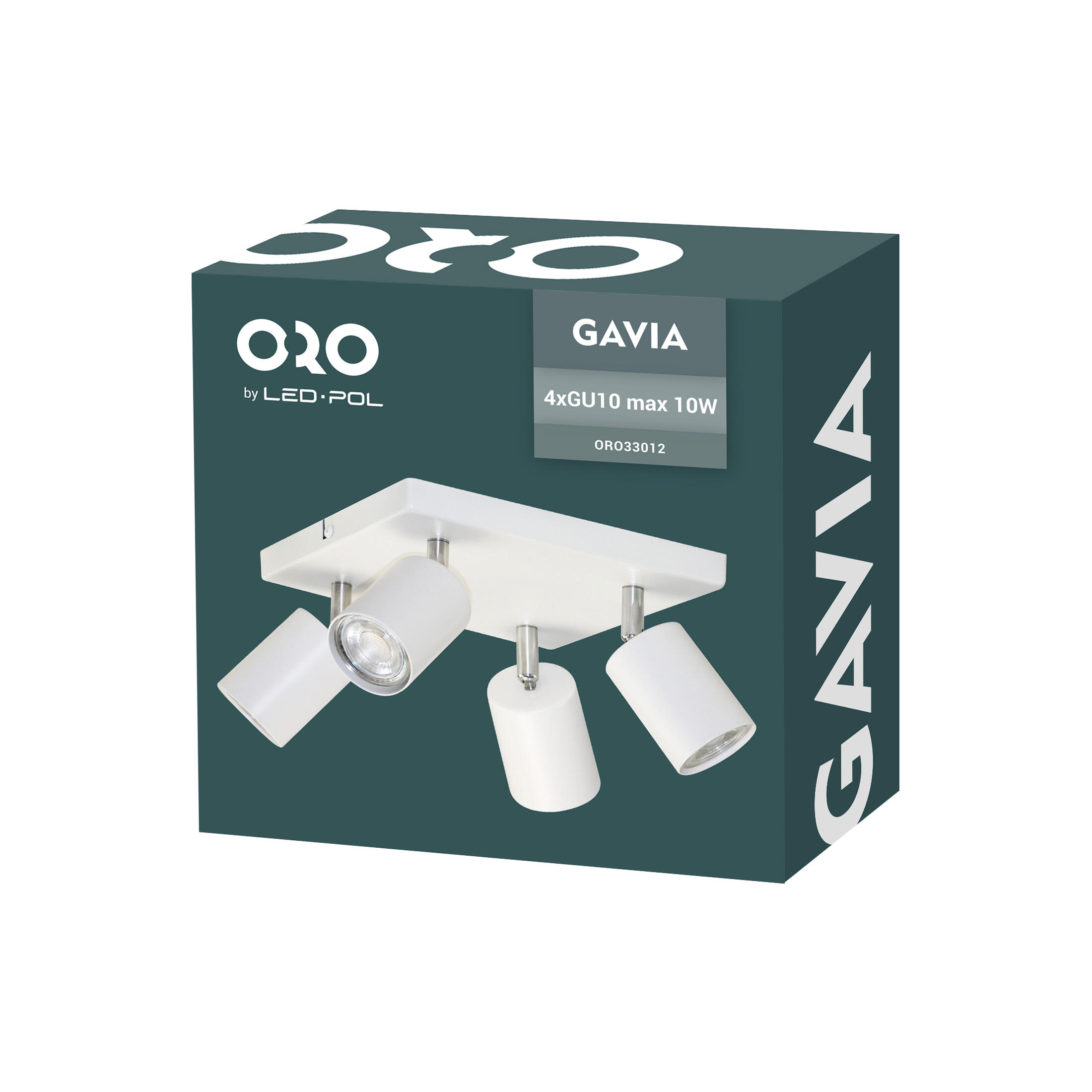 Lampa ścienno-sufitowa GAVIA 4xGU10 kolor biały, kinkiet, obrotowy - 2