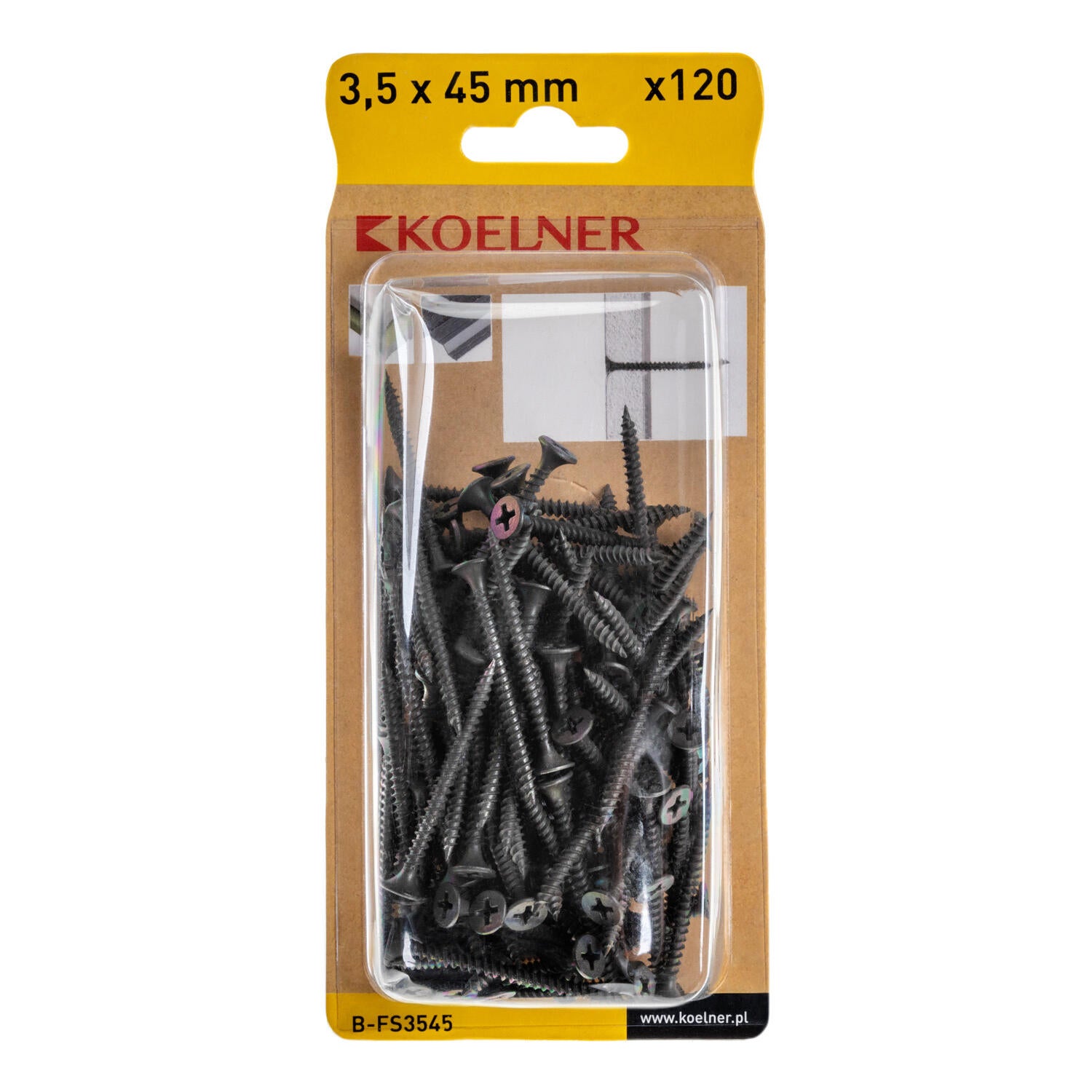 Wkręt do płyt G/K 3.5x45 mm z gwintem do stali (120 szt.) - 2
