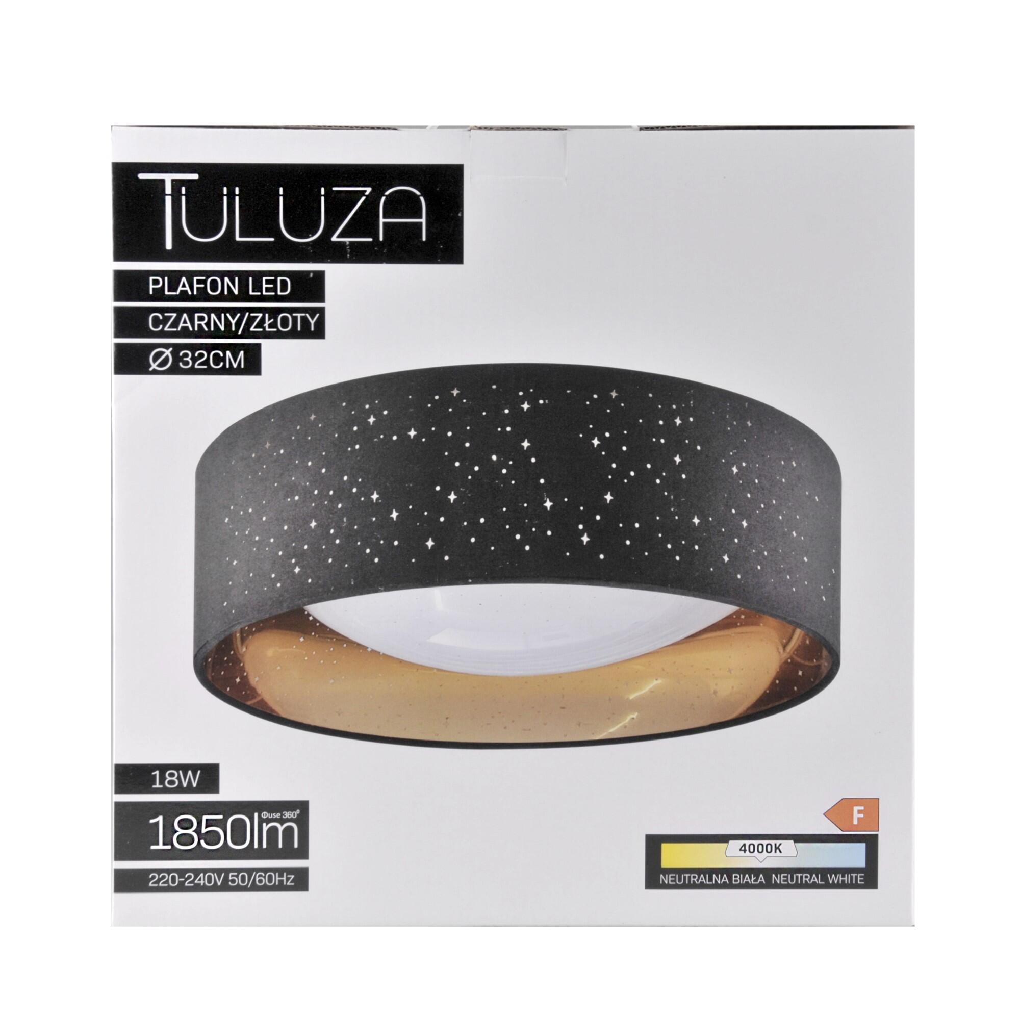 Plafon LED Tuluza 18W 1850 lm, czarno-złoty - 5
