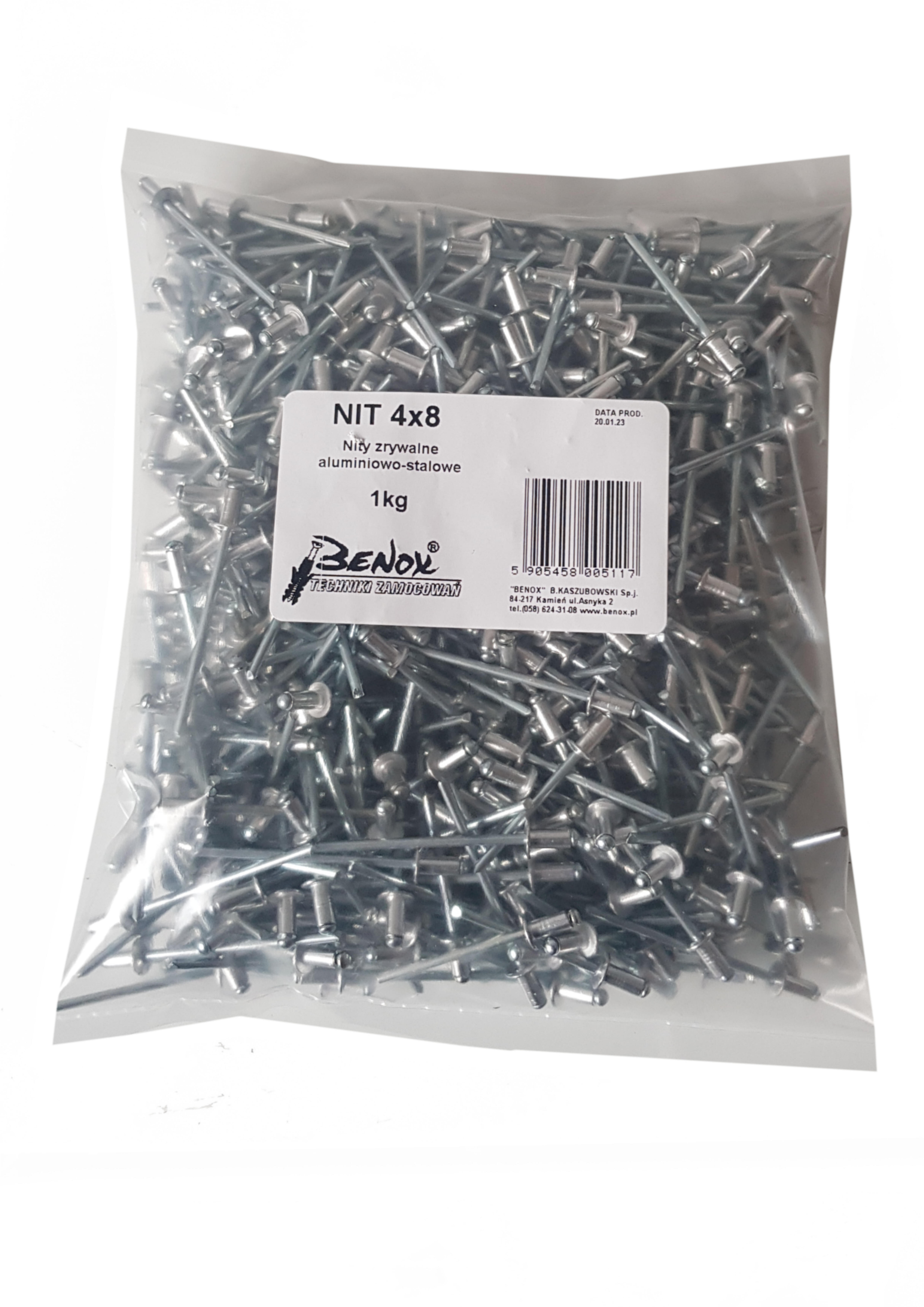 Nity zrywalne aluminiowe 4x8 mm (5 kg.) - 2