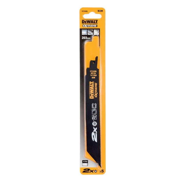 Brzeszczoty do piły szablastej, do metalu - 203 mm, 5 szt. DT2408L-QZ DeWALT