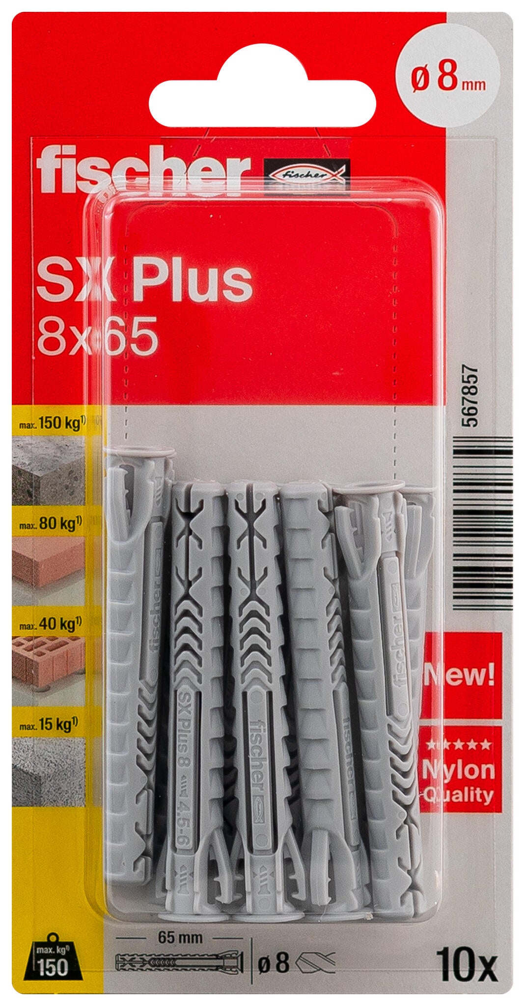 Kołek uniwersalny 8x65mm 10 szt. - 2