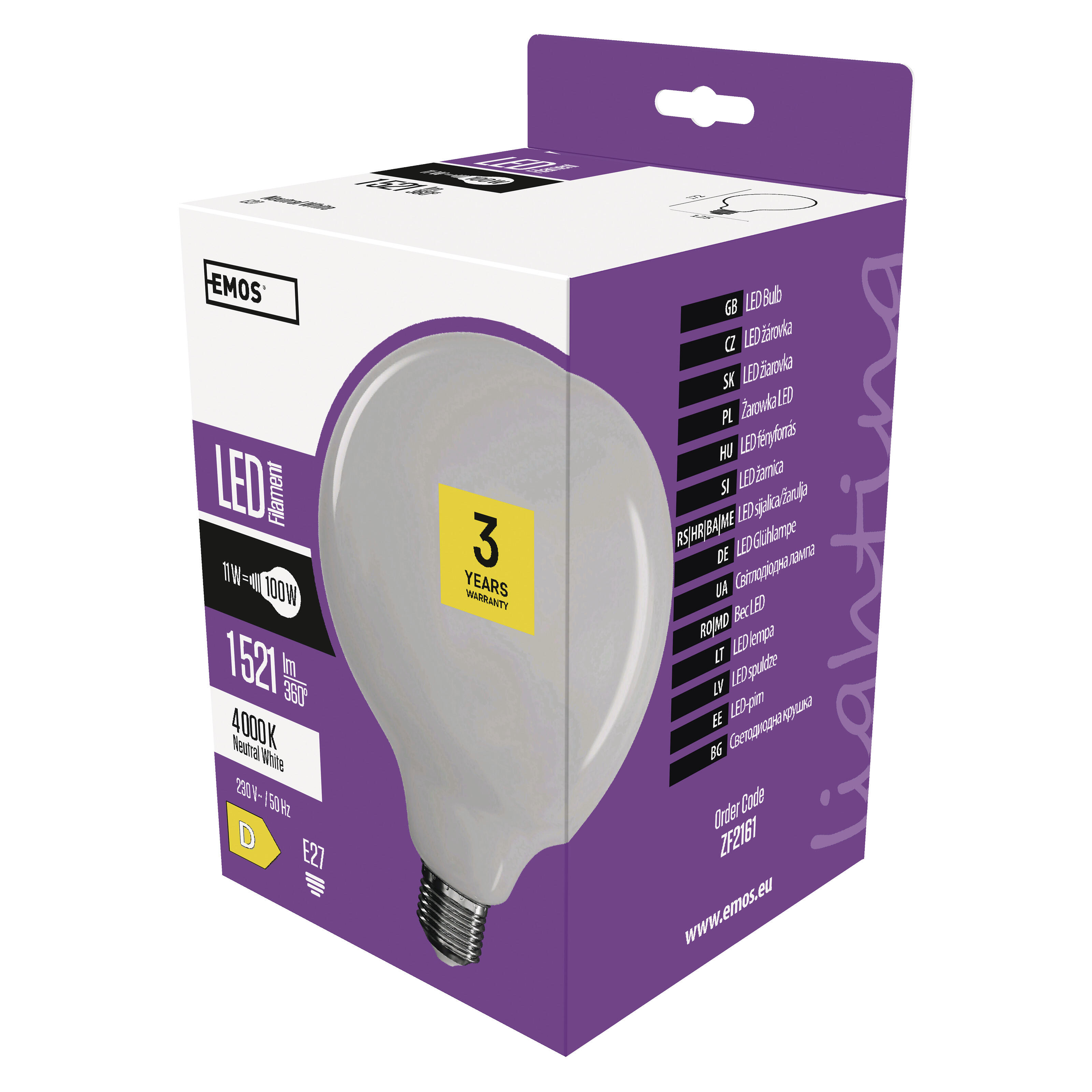 Żarówka LED duża bańka 11W 1521Lm 4000Lm równoważnik 100W średni bańki 125mm - 2