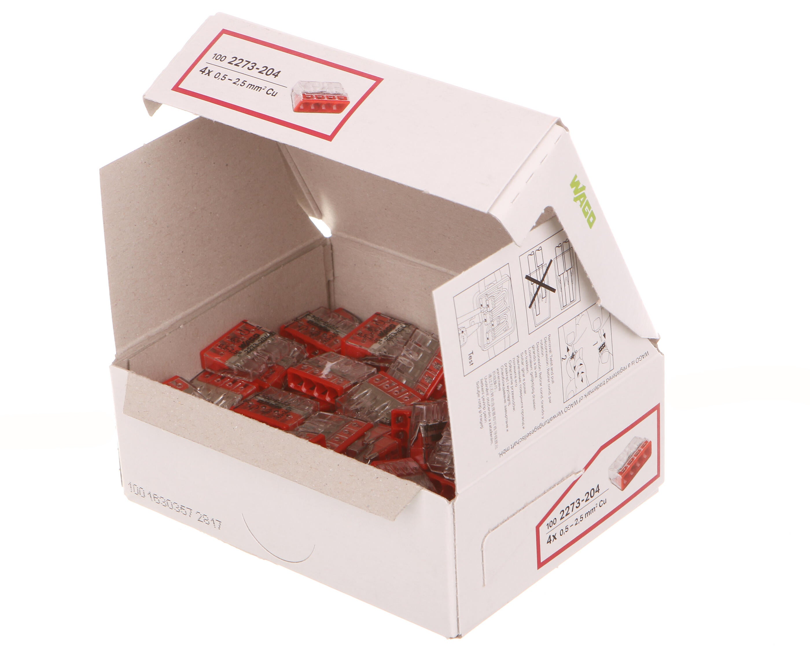 Szybkozłączka mini Wago 4x0,5-2,5mm2 100szt - 2