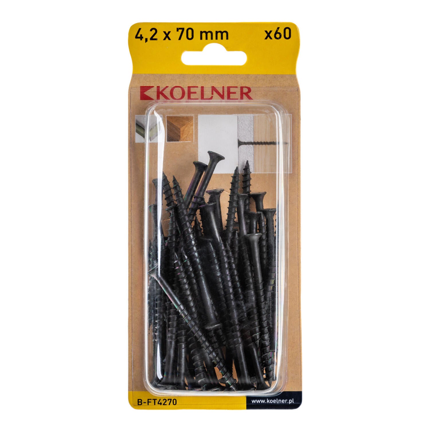 Wkręt do płyt G/K 4.2x70 mm z gwintem do drewna (60 szt.) - 2