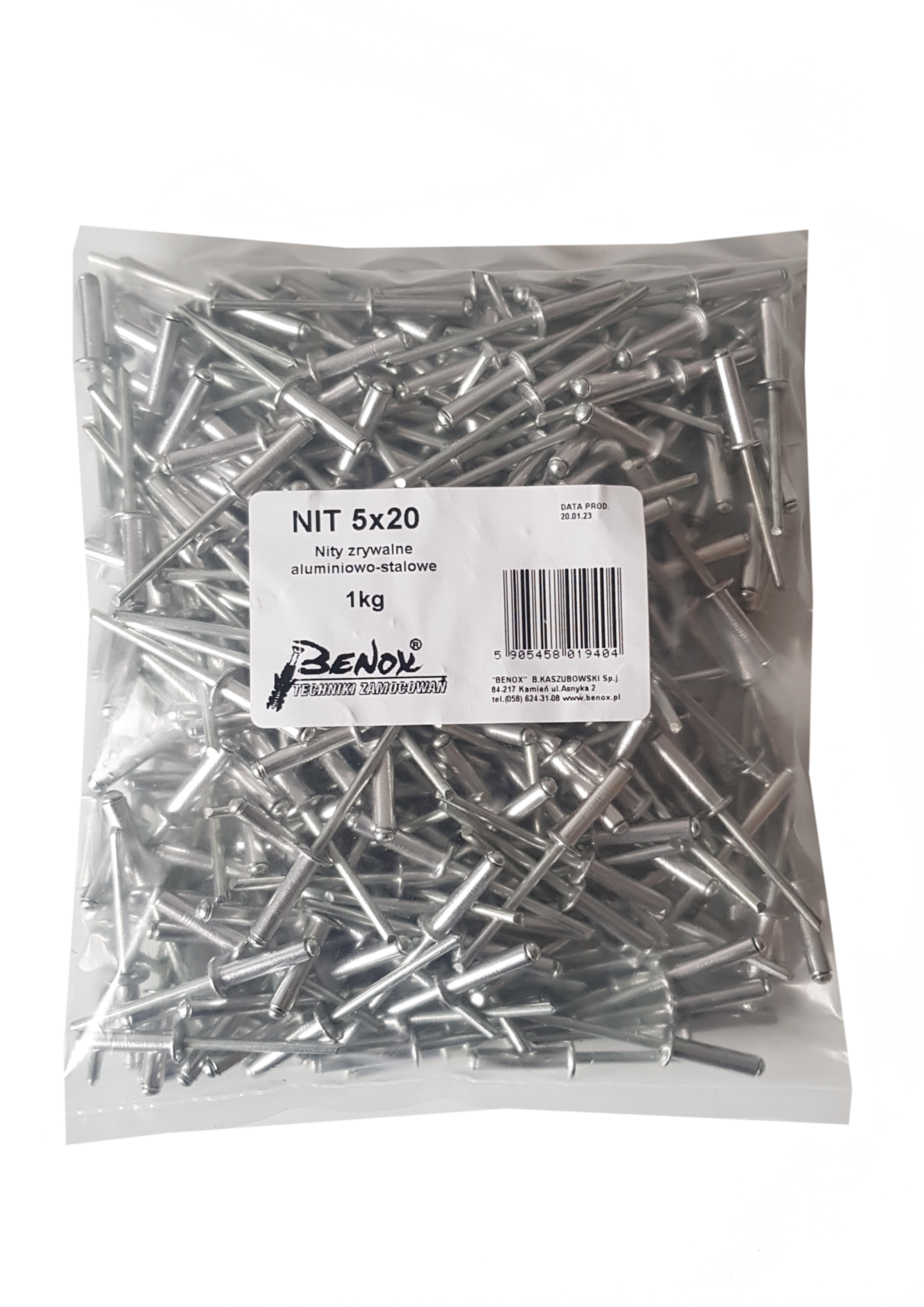 Nity zrywalne aluminiowe 5x20 mm (5 kg.) - 2