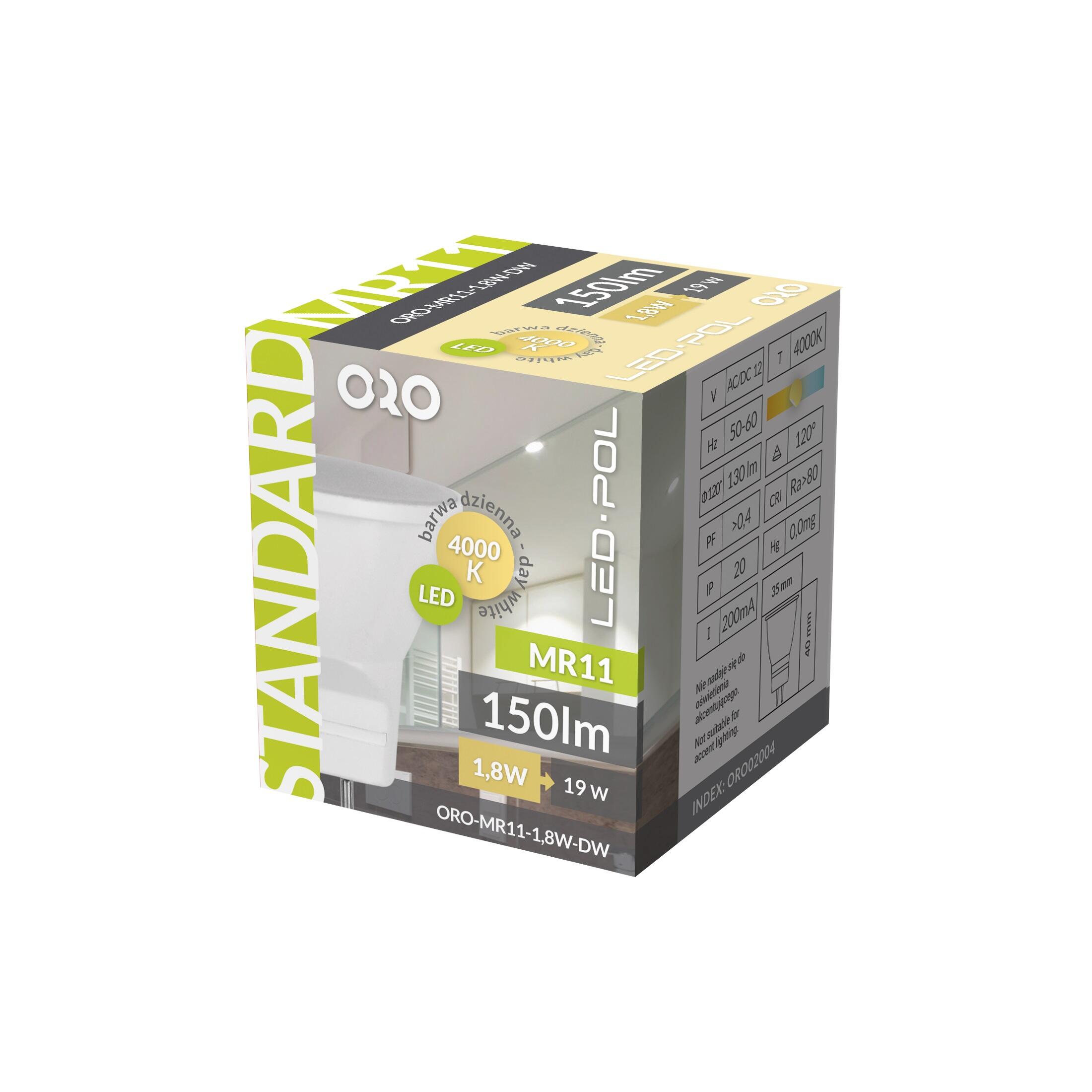 Żarówka LED GU5.3 MR11 12V 1,8W 130lm 6500k - 3