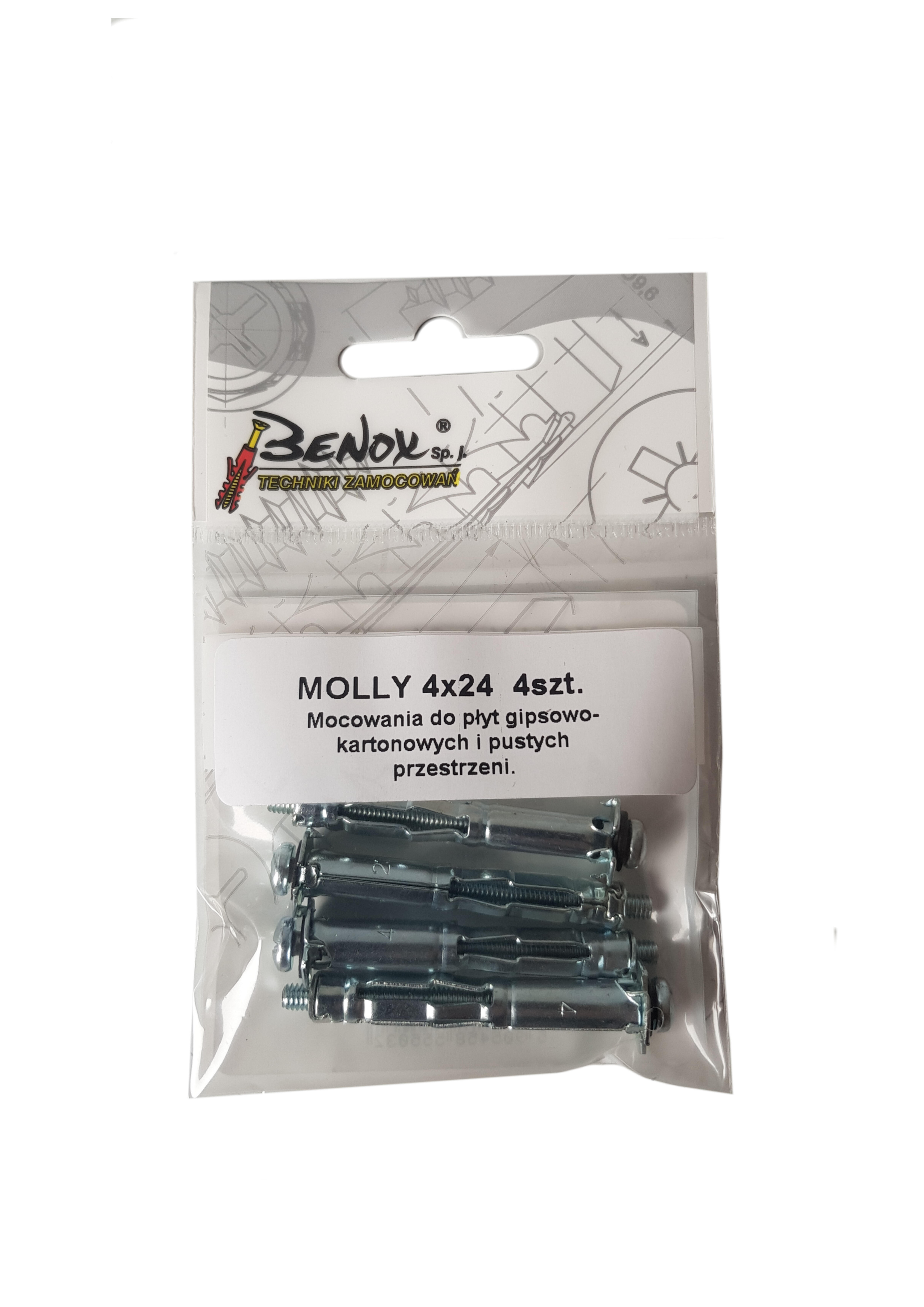 Kołek typu Molly do pustych przestrzeni 4x24 mm (4 szt.) - 2