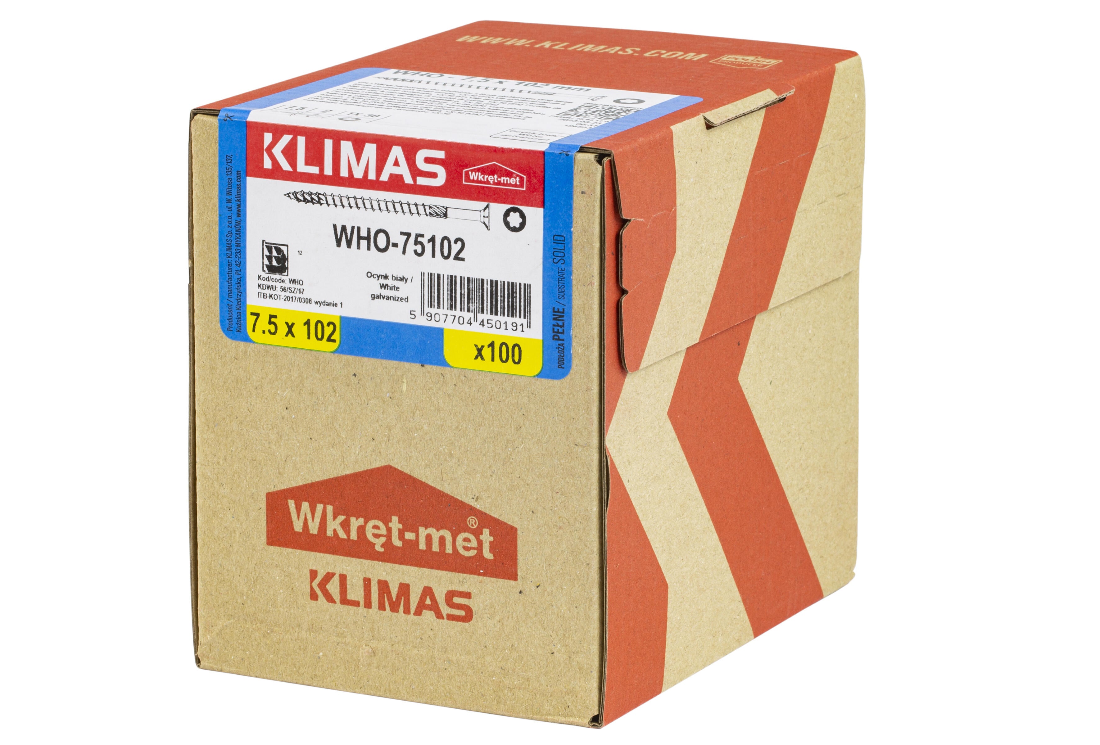 Wkręty hartowane do ościeżnic 7.5x102 mm (2.04 kg.) - 2