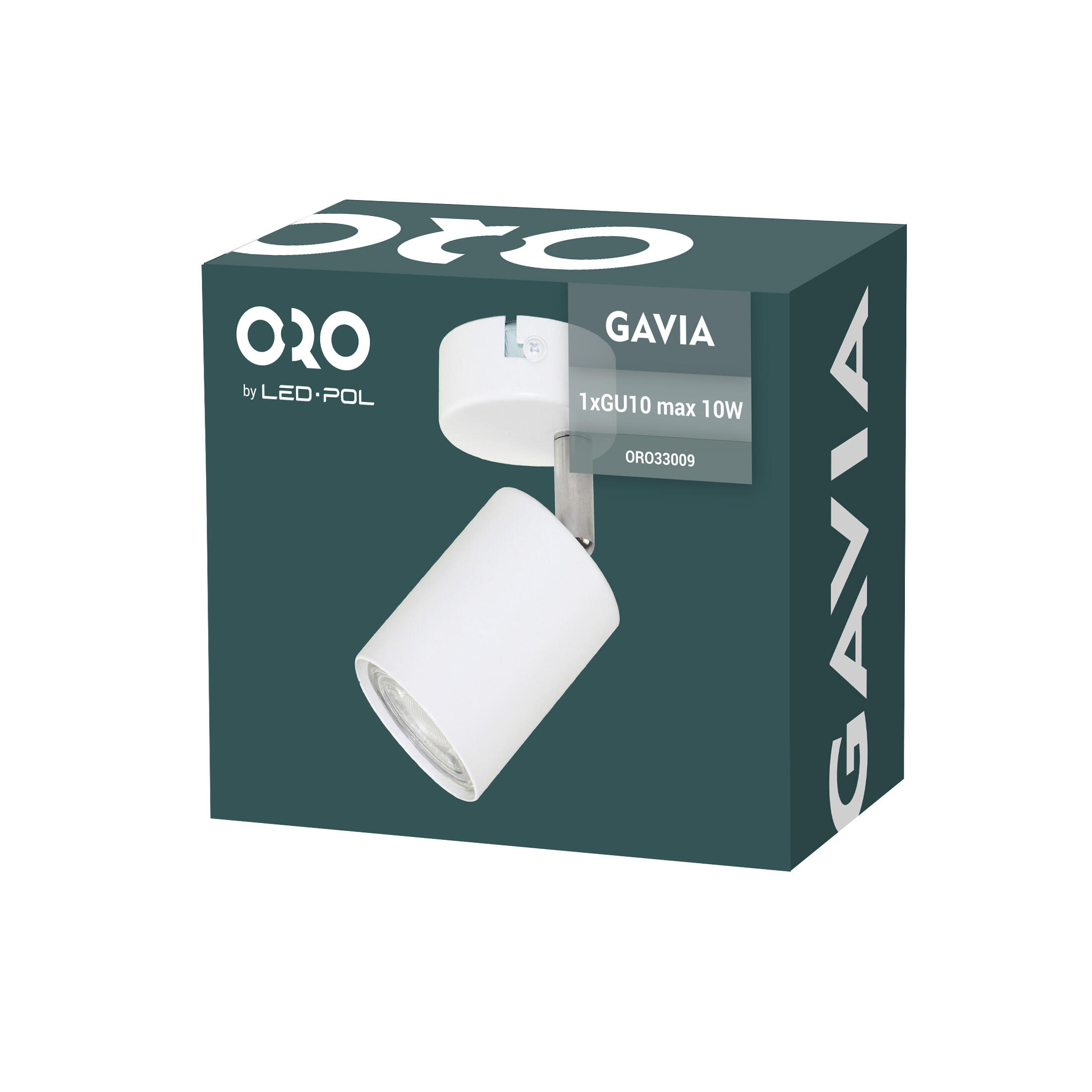 Lampa ścienno-sufitowa GAVIA 1xGU10 kolor biały, kinkiet, obrotowy - 2