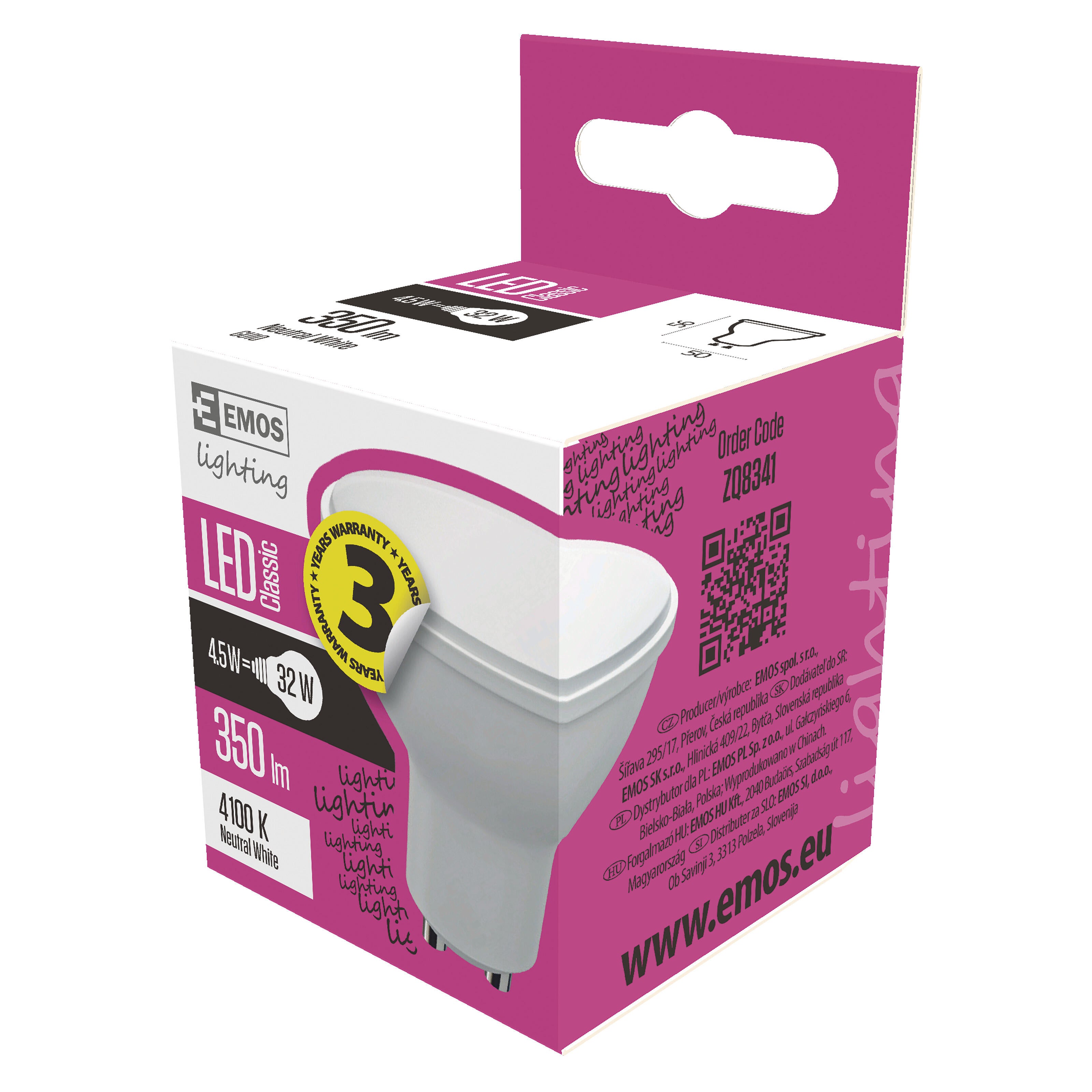 Żarówka LED GU10 3,8W 320lm 4000K - 4