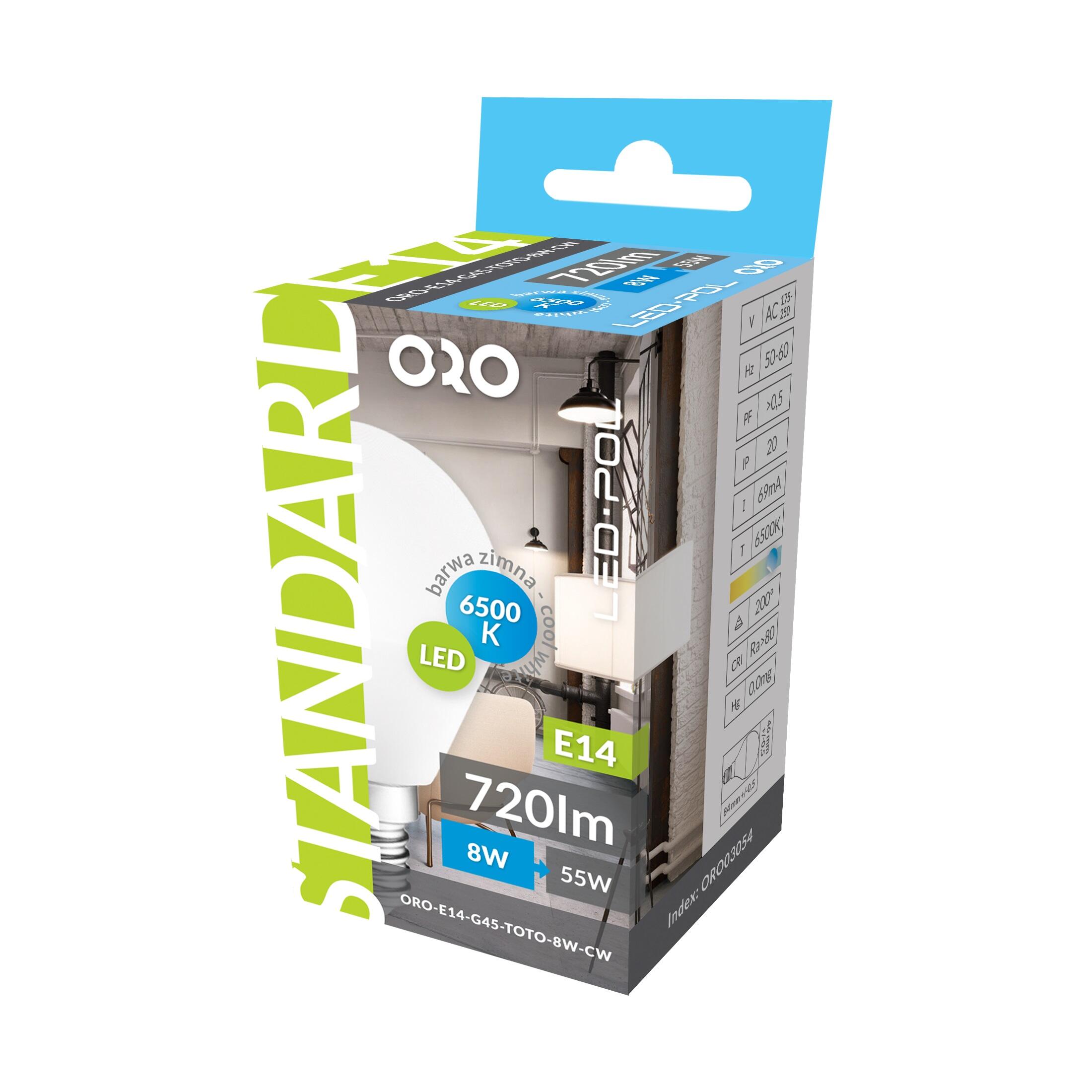 Żarówka LED E14 świeca 8W 900lm 6500K - 3