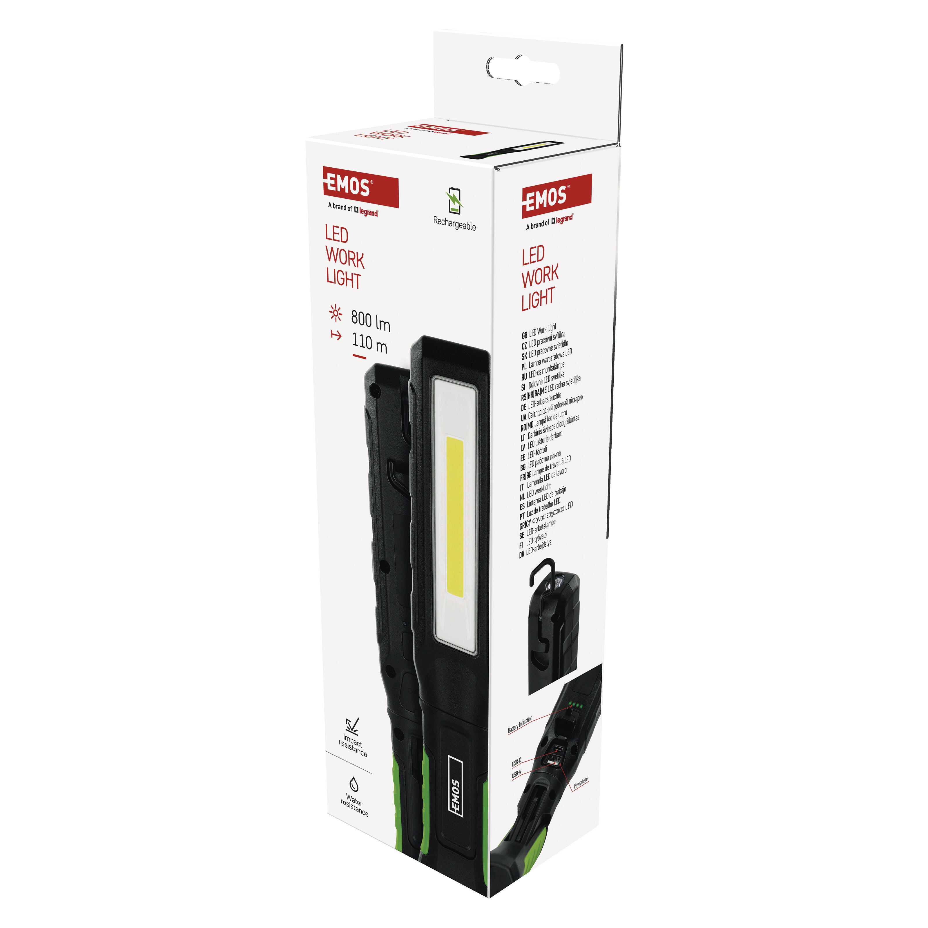 Latarka akumulatorowa warsztatowa 800lm 2000 mAh USB-C IP54 - 2