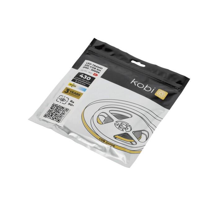 Taśma LED 12V COB 10W 950LM/M 3000K IP65 5m KO - 3