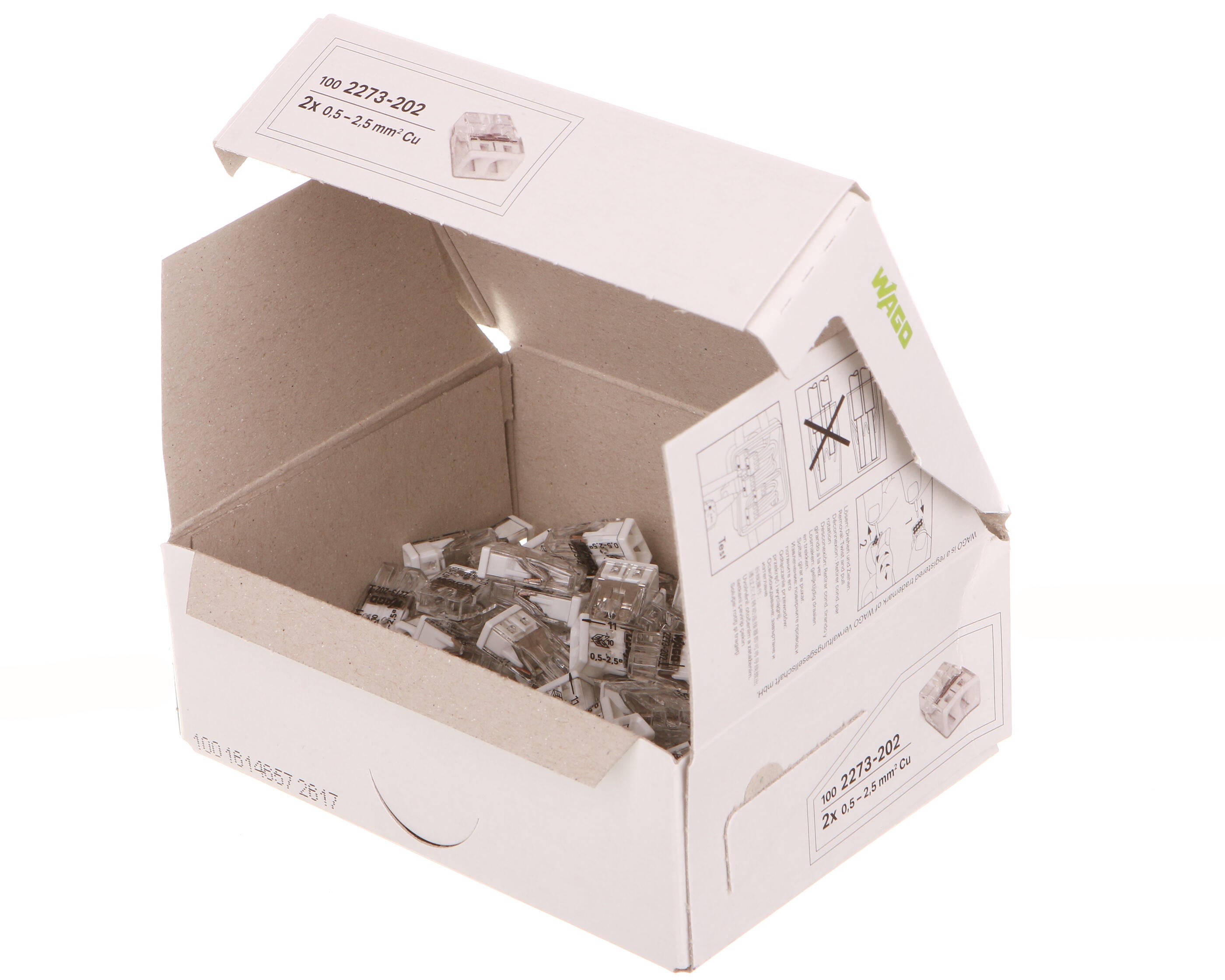 Szybkozłączka mini Wago 2x0,5-2,5mm2 100szt - 2