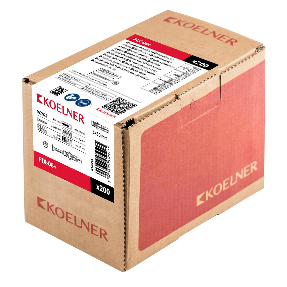 Kołek rozporowy FIX fi 6 wkrętem 3.5x30 mm (200 szt.) - 2