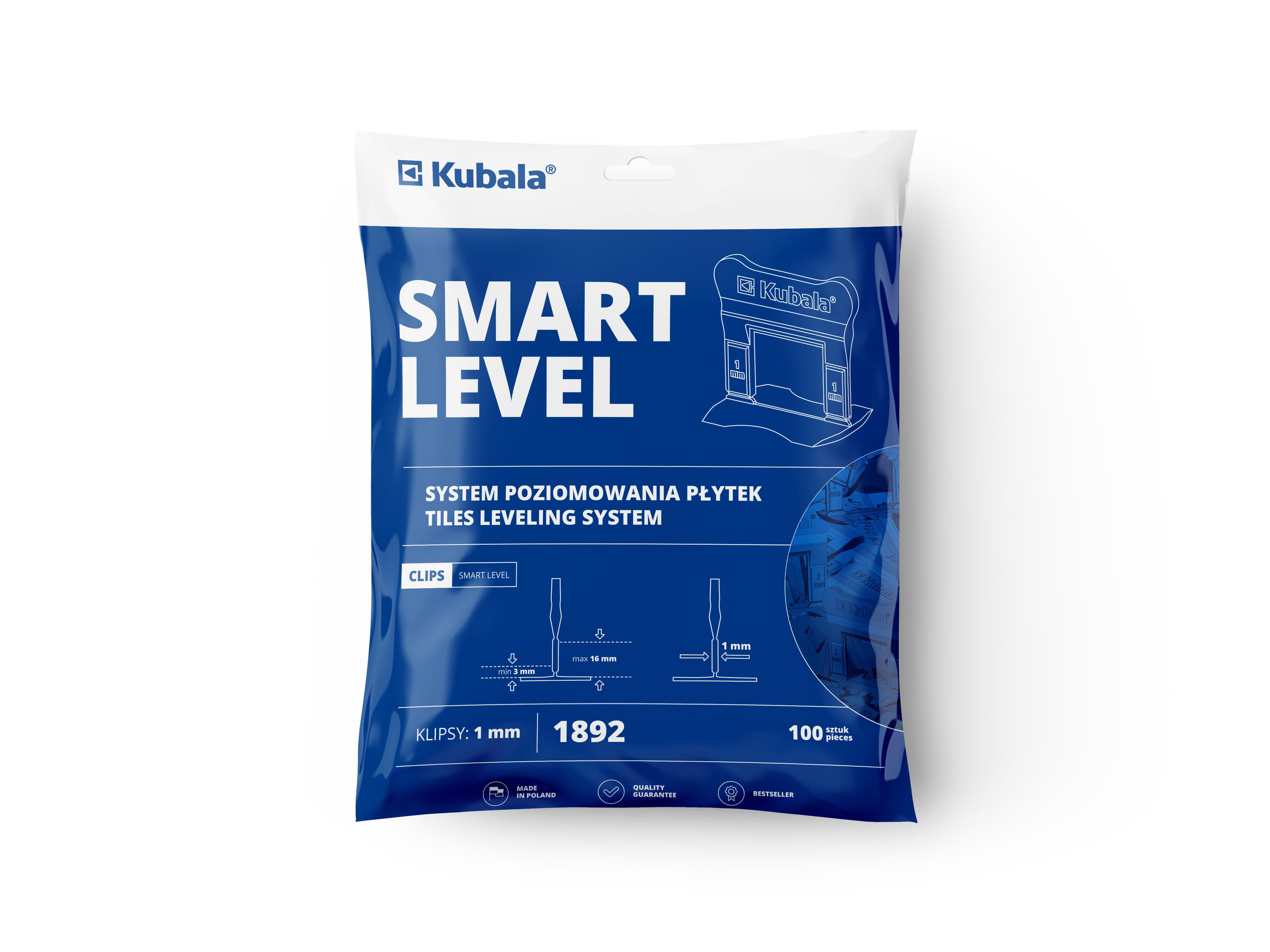 Klipsy Smart Level Kubala 1 mm, 100 szt. - 2