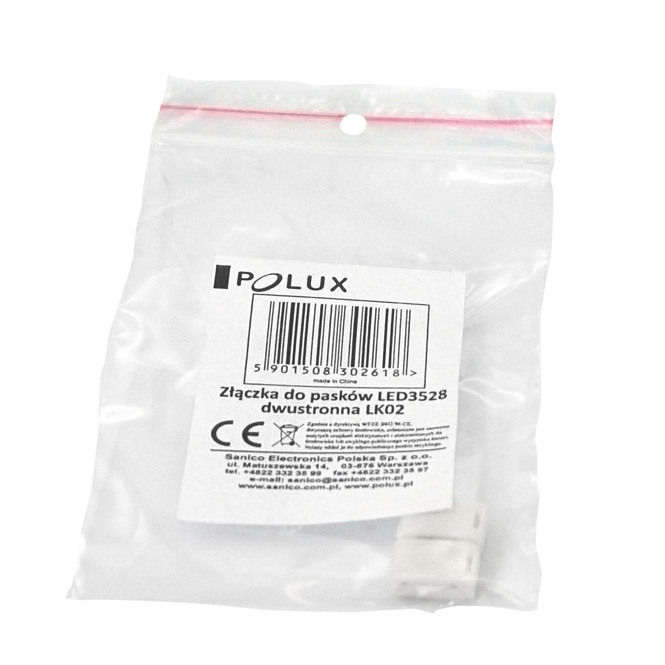 Złącze stałe do taśm LED 8mm 2pin dwustronne 12 24V DC 3V - 3