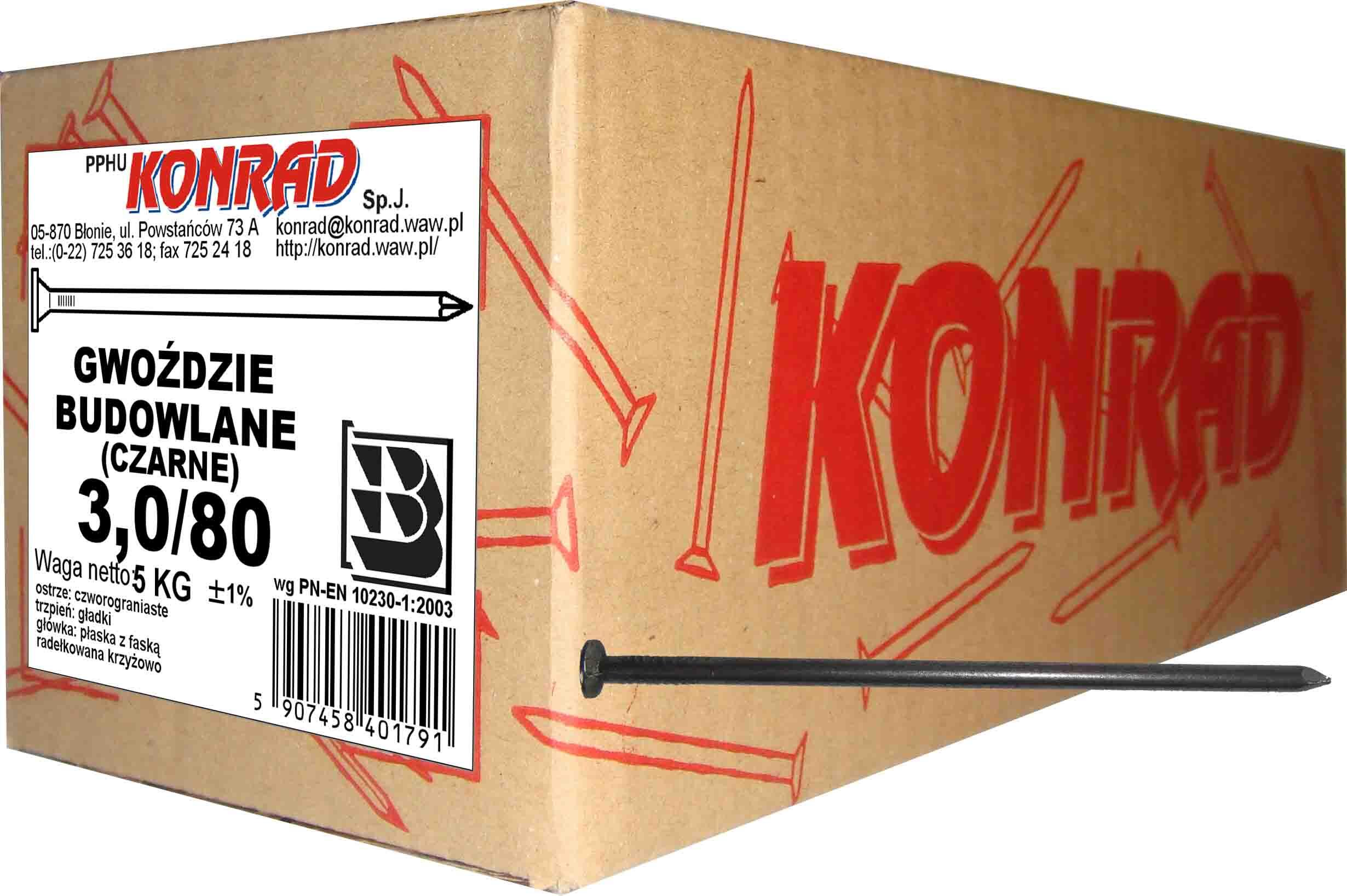 Gwóźdź budowlany 3.0x80 mm (5 kg) - 2