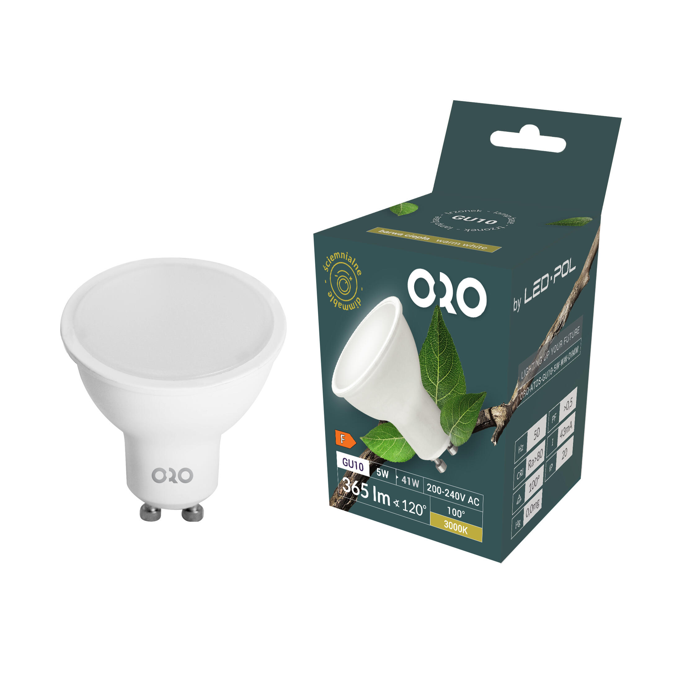 Żarówka LED GU10 5W 365lm 3000K ściemnialna TRIAC - 4