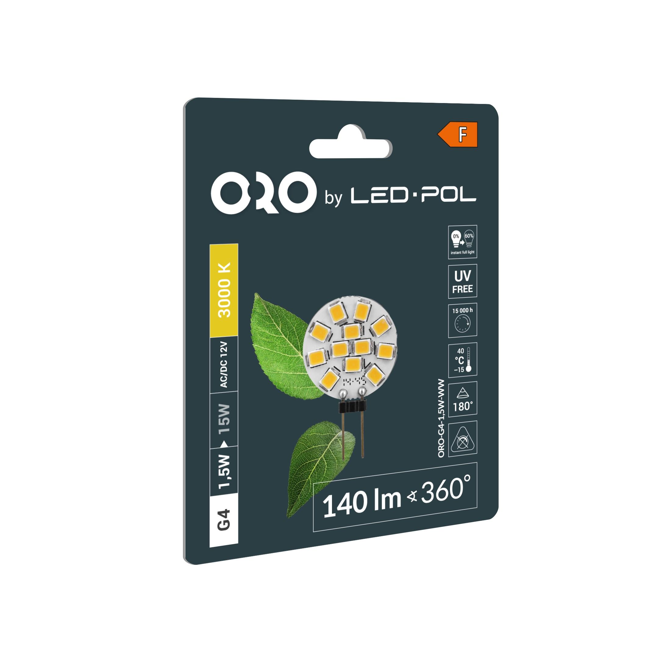 Żarówka LED G4 1,5W 140lm 3000K - 2