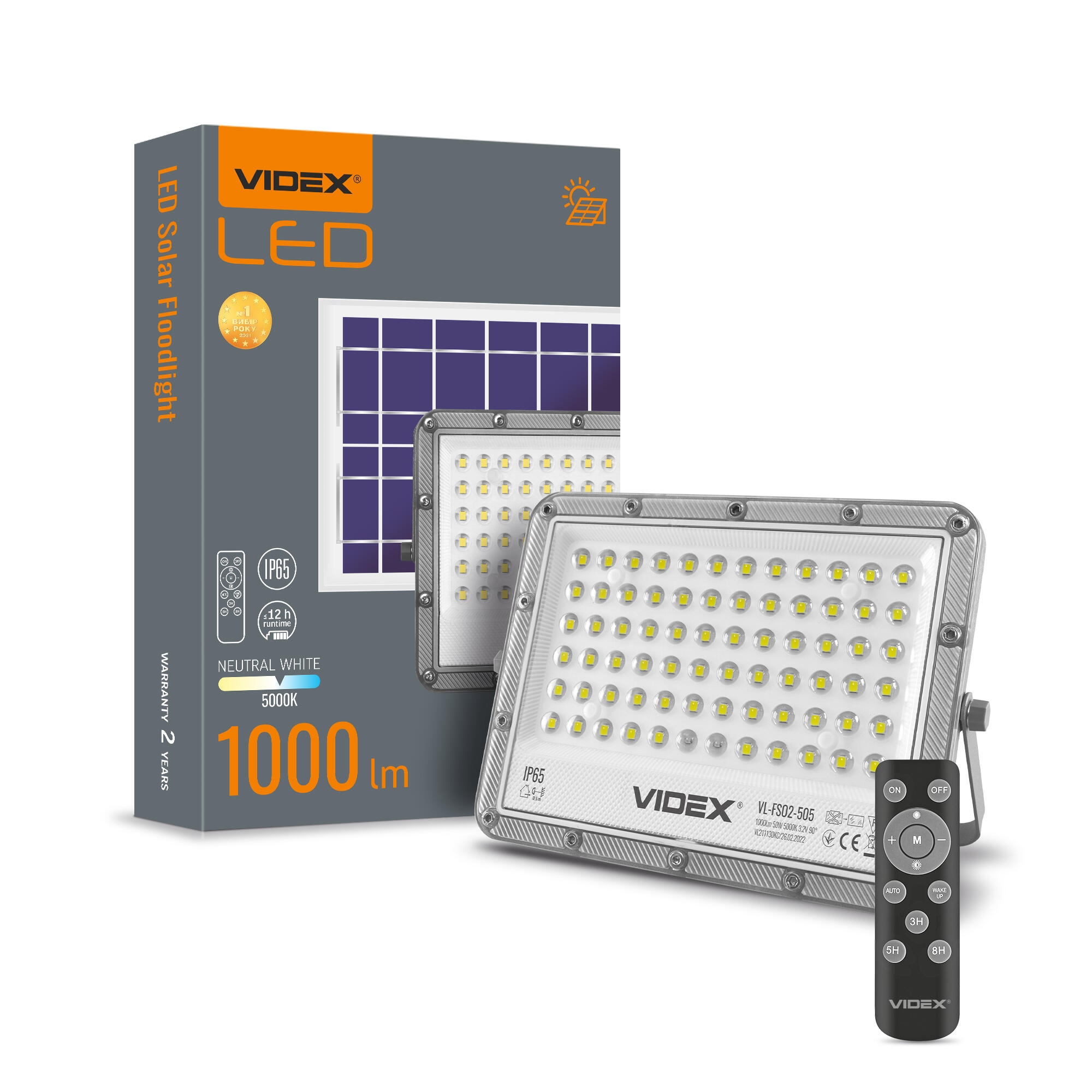 Naświetlacz solarny FSO2-505 1000lm 10Ah IP65 czujnik zmierzchu + pilot - 4