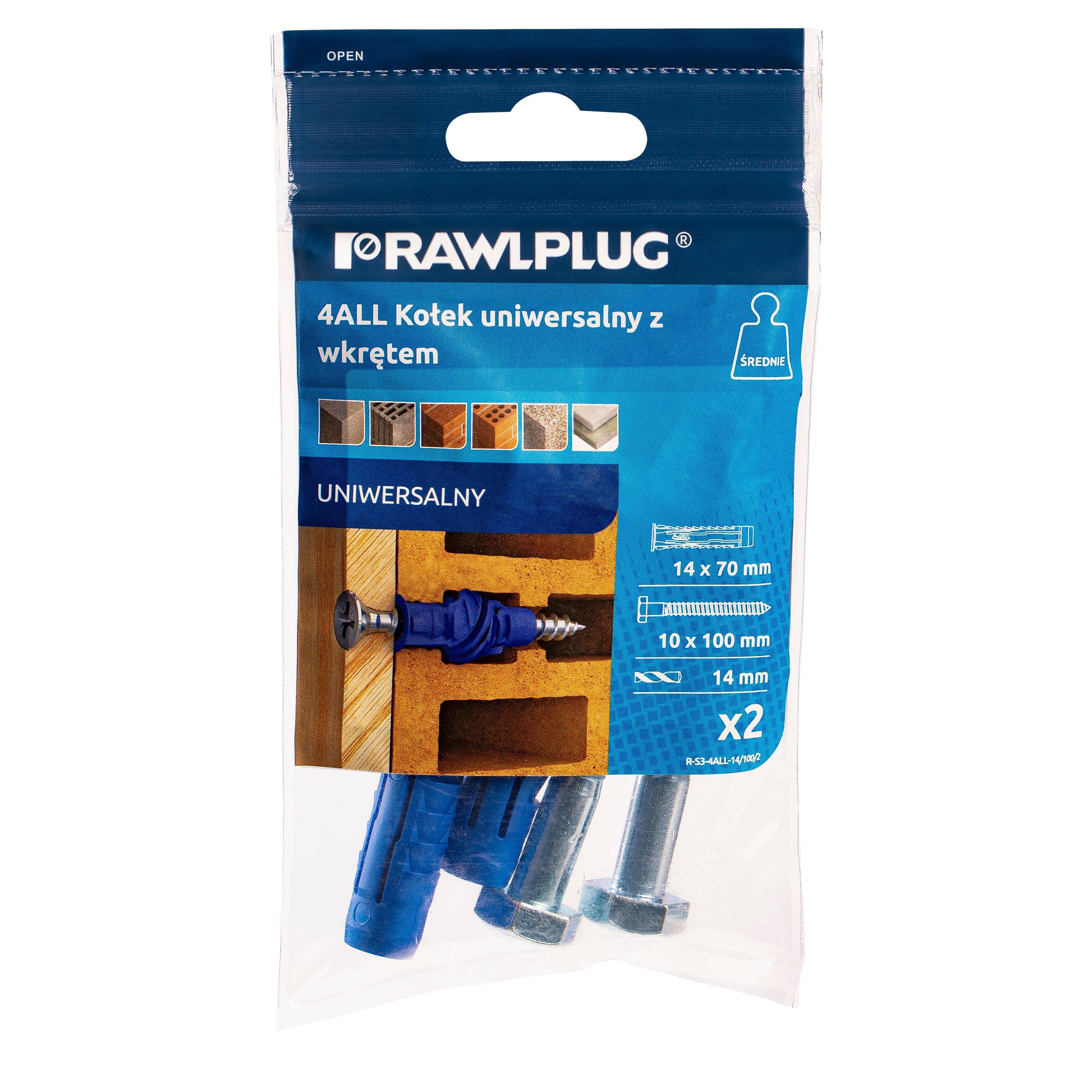 Kołek uniwersalny 4ALL 14x70 mm z wkrętem (2 szt.)  - 2