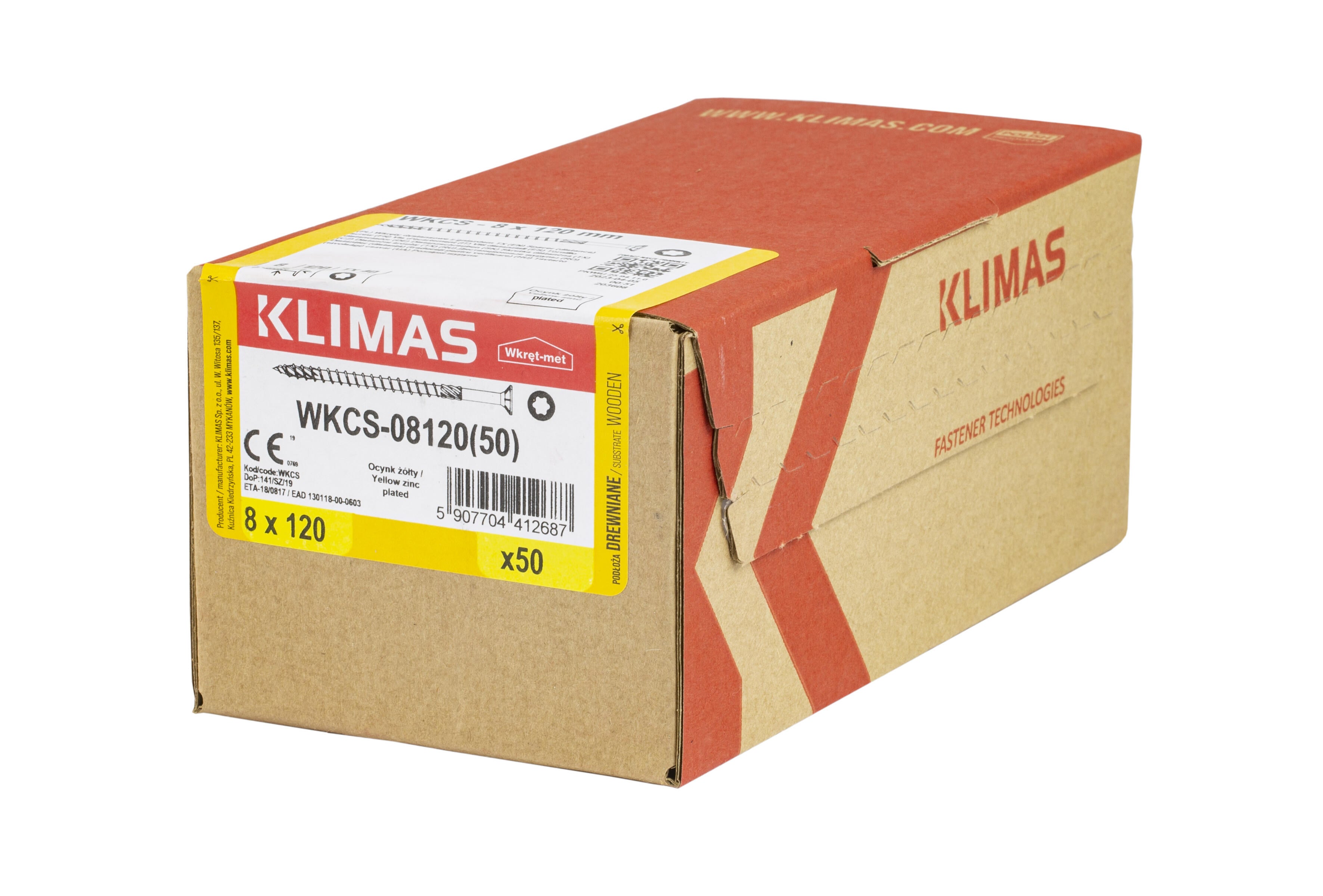 Wkręt ciesielski z łbem stożkowym 8x120 mm (50 szt.) - 2