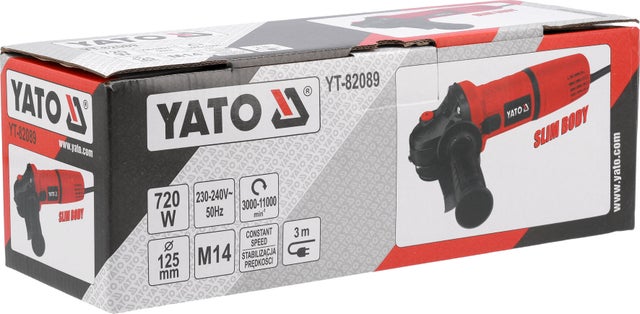 Szlifierka kątowa 125 mm, 750 W z regulacją obrotów i systemem Constant Speed - YATO YT-82089