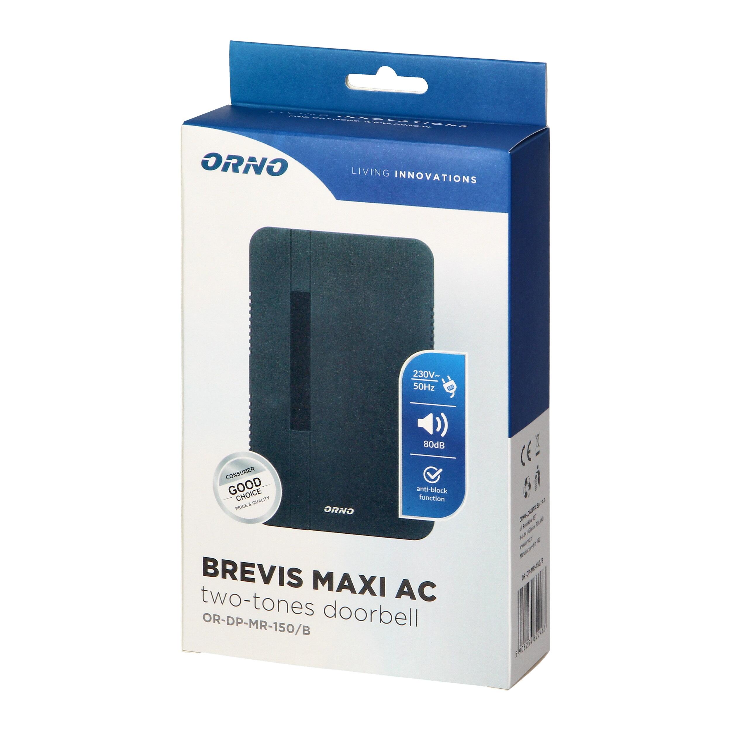 Dzwonek dwutonowy Brevis Maxi AC 230V czarny - 2