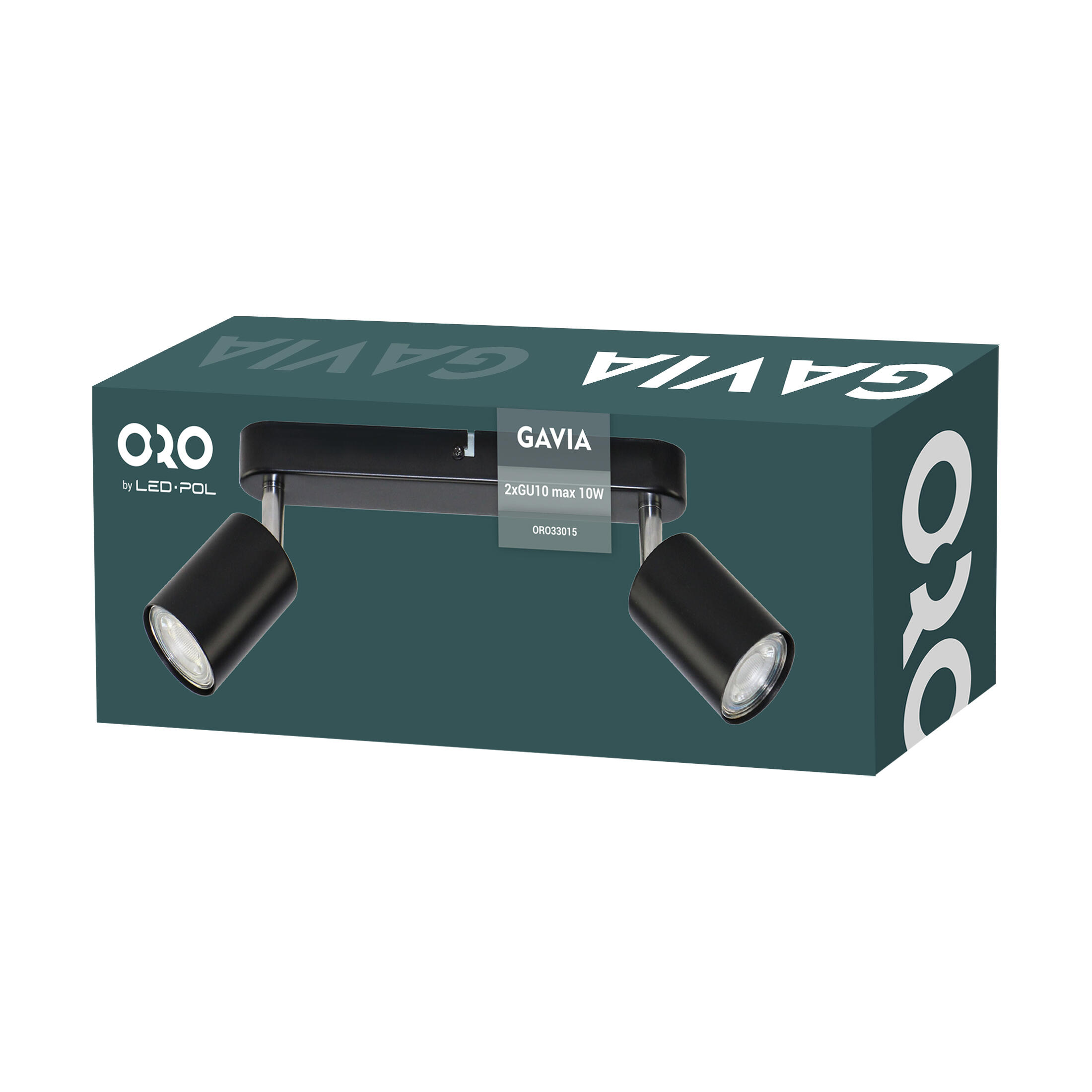 Lampa ścienno-sufitowa GAVIA 1xGU10 kolor czarny, kinkiet, obrotowy - 2