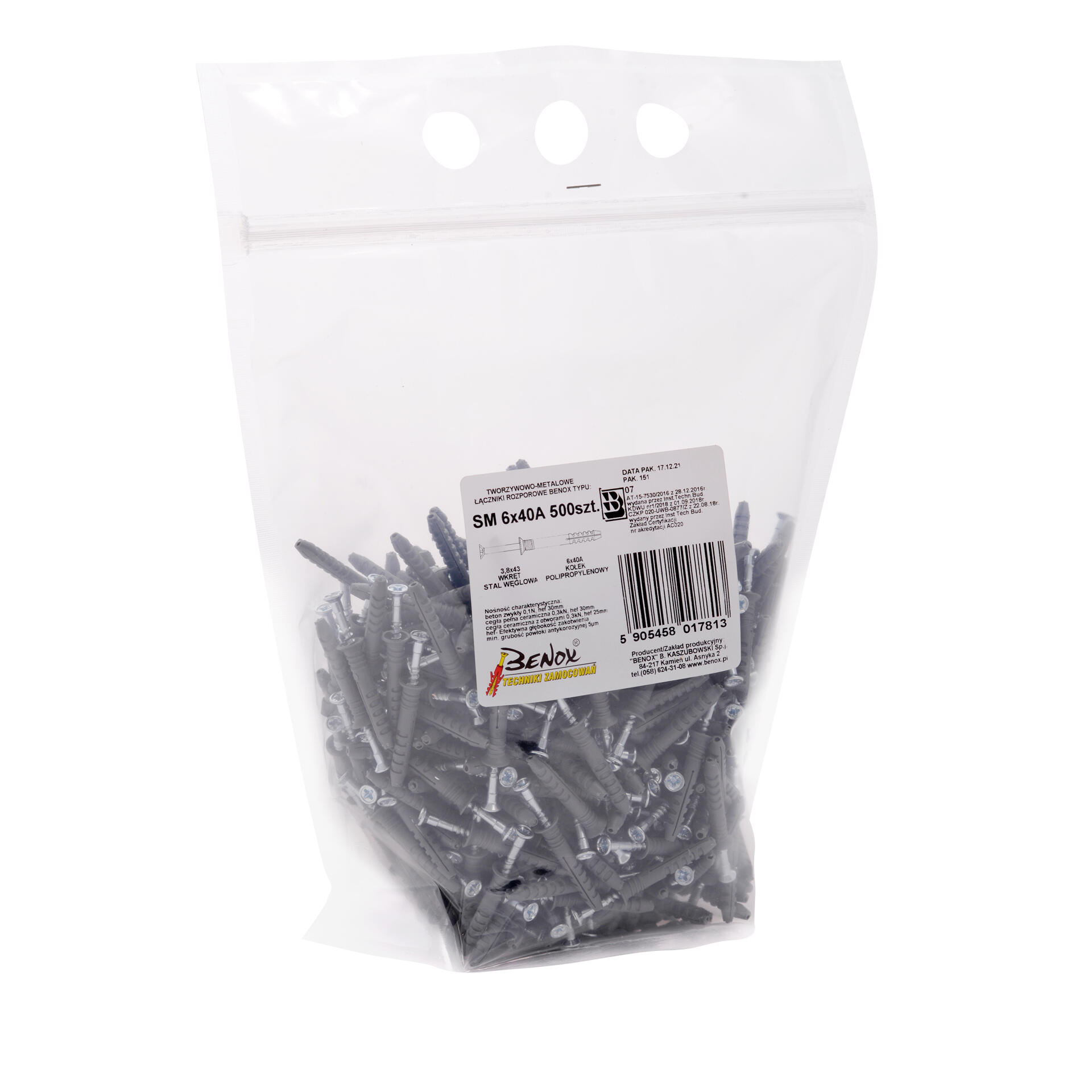 Kołek do szybkiego montażu 6.0x40 mm (500 szt.) - 2