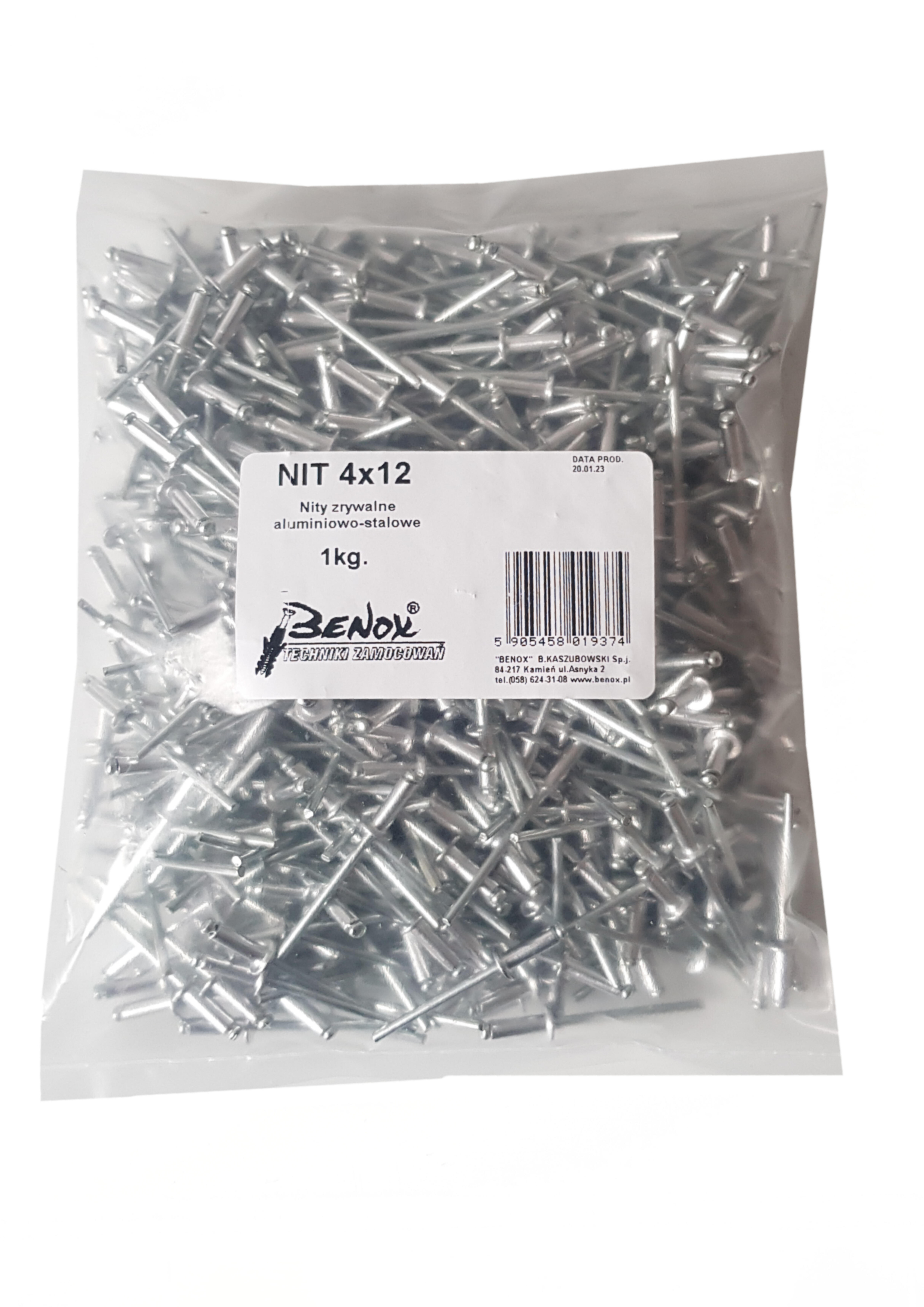 Nity zrywalne aluminiowe 4x12 mm (5 kg.) - 2