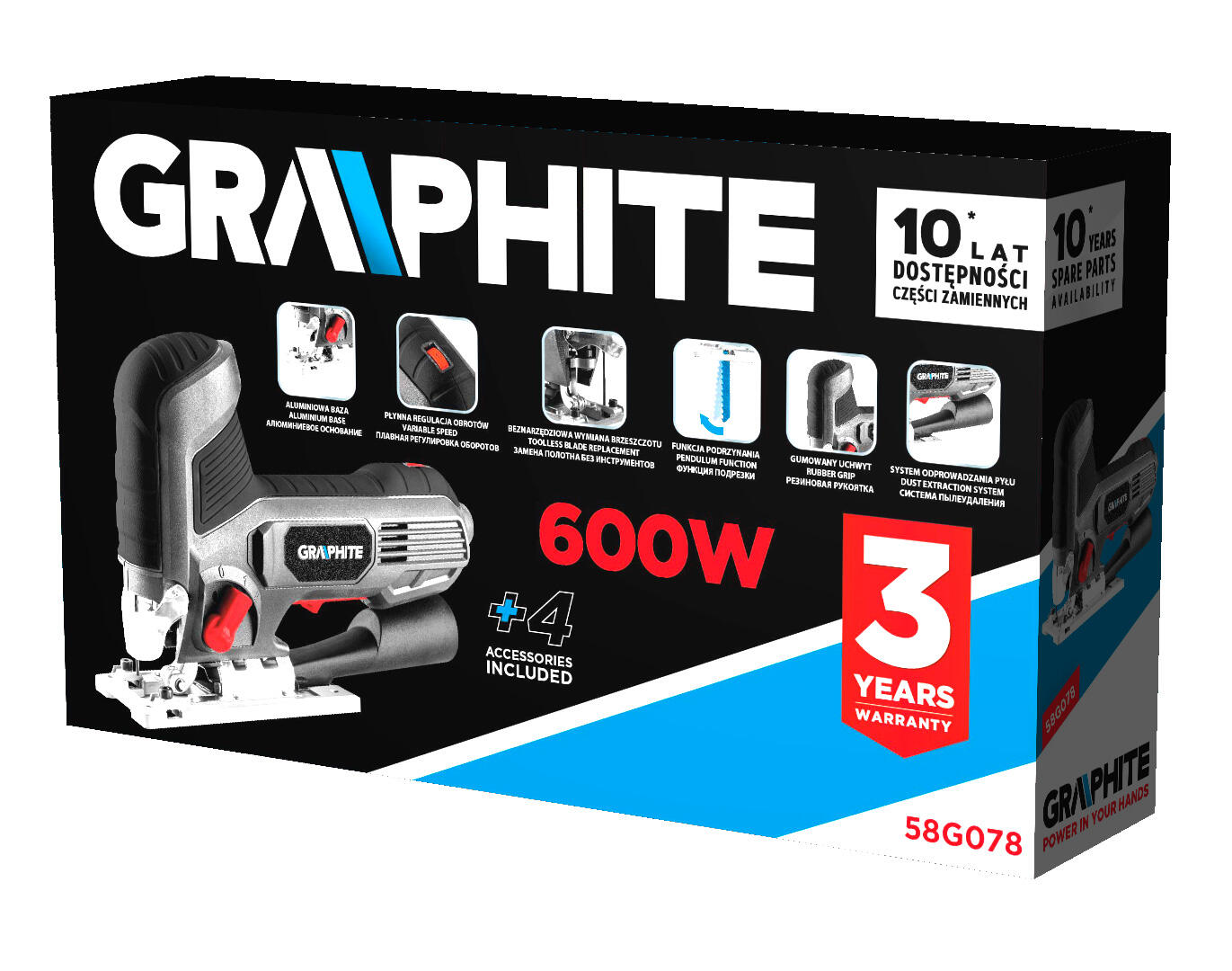 Wyrzynarka 600W 58G078 Graphite - 3