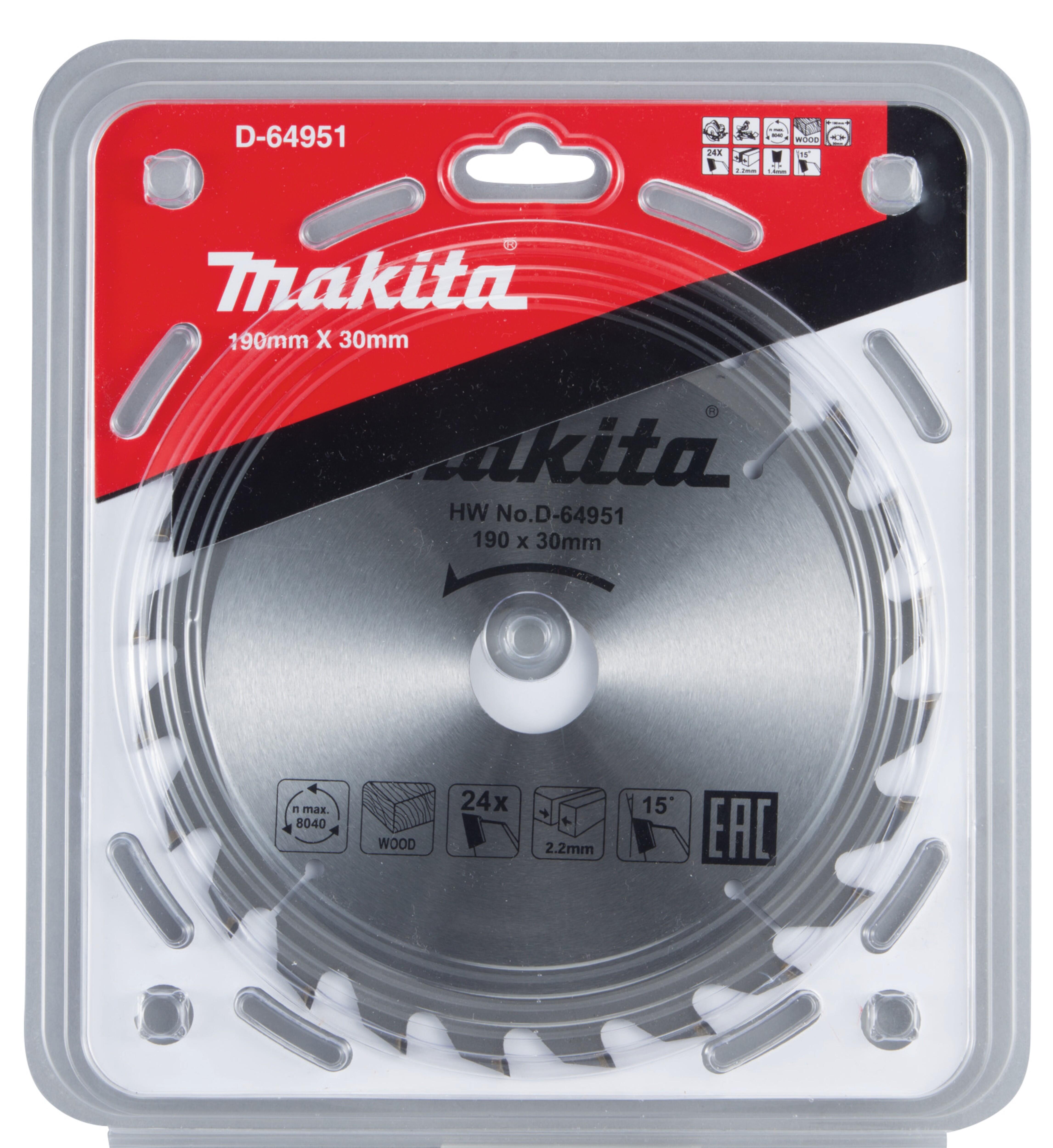 Tarcza tnąca do drewna MAKITA 190x30 mm, 24 zęby - 2
