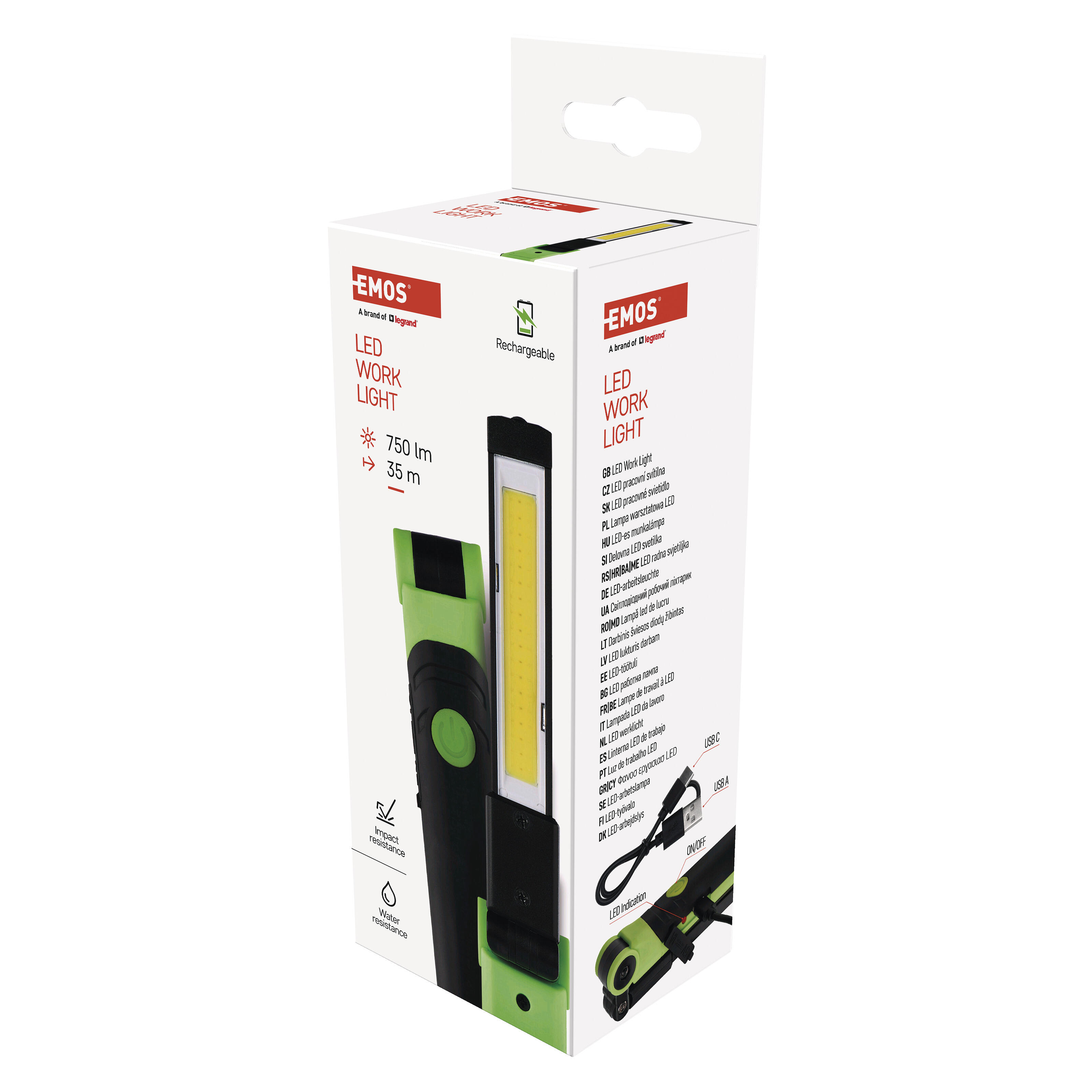 Latarka akumulatorowa warsztatowa 750lm 2000 mAh USB-C IP44 - 2