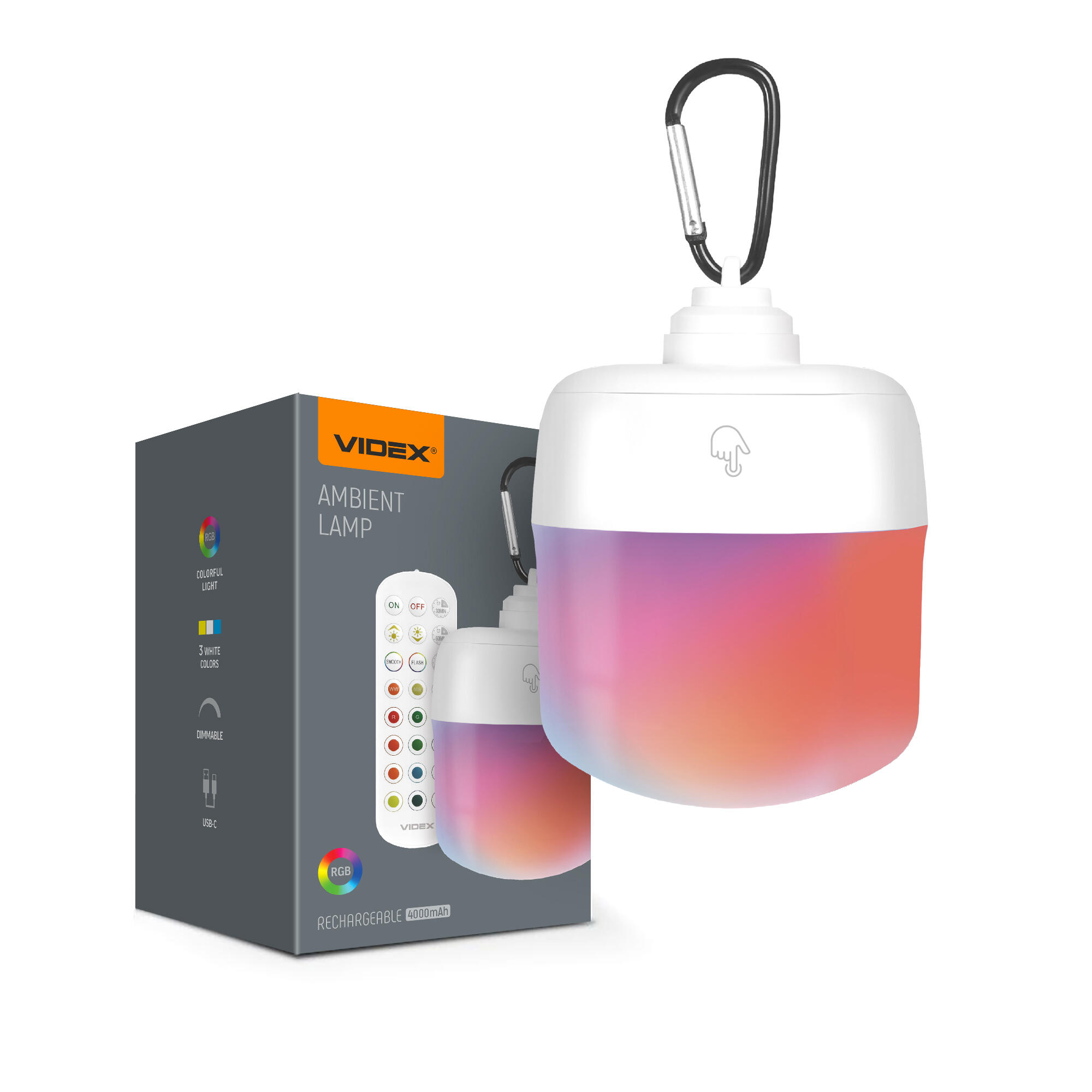 Bezprzewodowa lampka LED z pilotem RGBW - 4